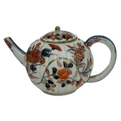 Antique 18th Century Chinese Imari Pumpkin Shaped Small Teapot