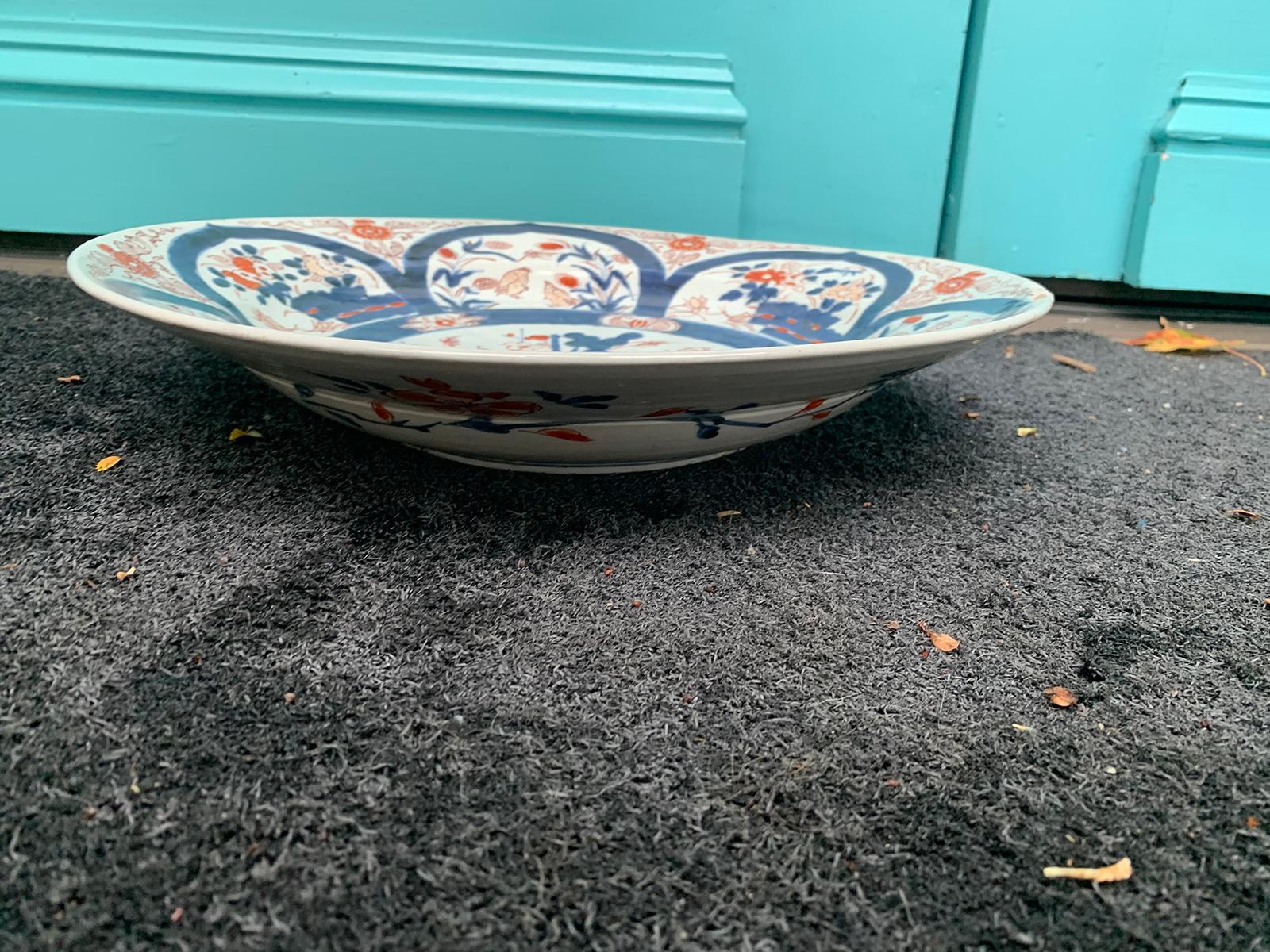 18th Century Chinese Imari Ware Porcelain Charger Marked with Double Blue Ring 5