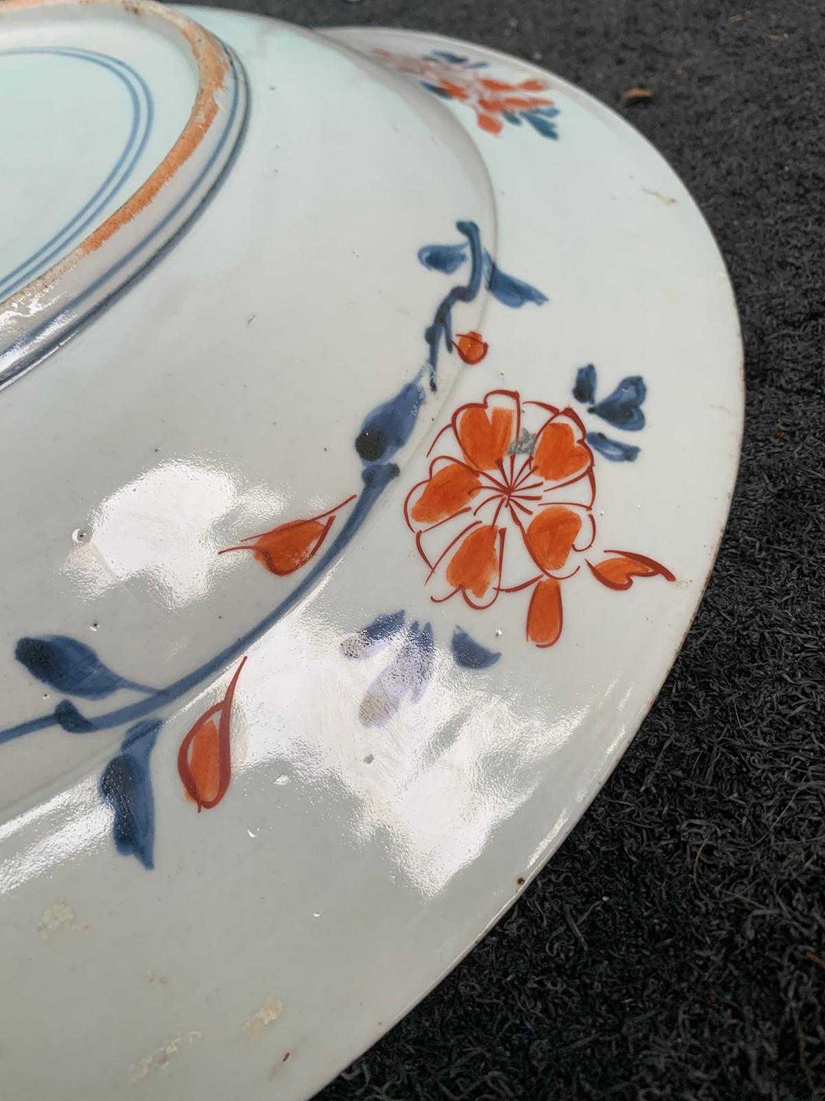 18th Century Chinese Imari Ware Porcelain Charger Marked with Double Blue Ring 8