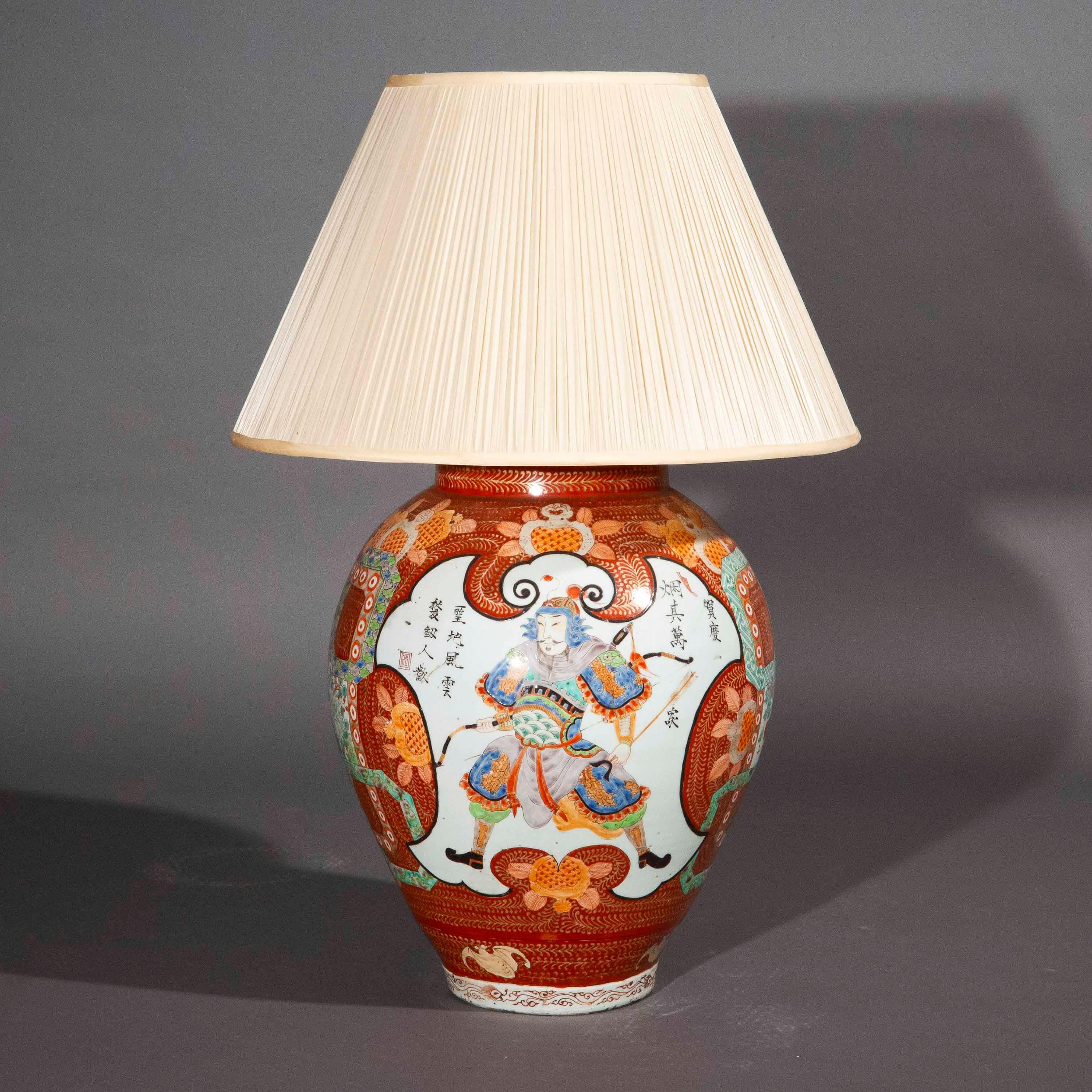 Porcelain 18th Century Chinese Jar Table Lamp For Sale