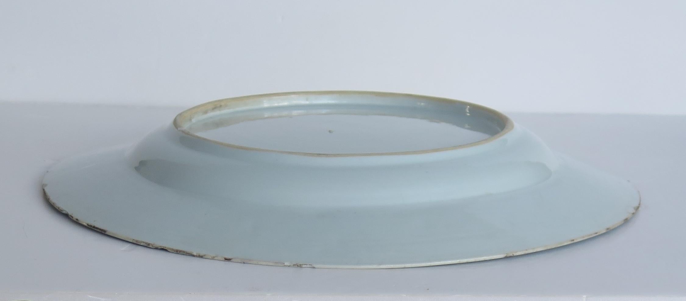 Porcelain 18th Century Chinese Platter or Large Plate Blue & White, Qing Qianlong Ca 1770 For Sale