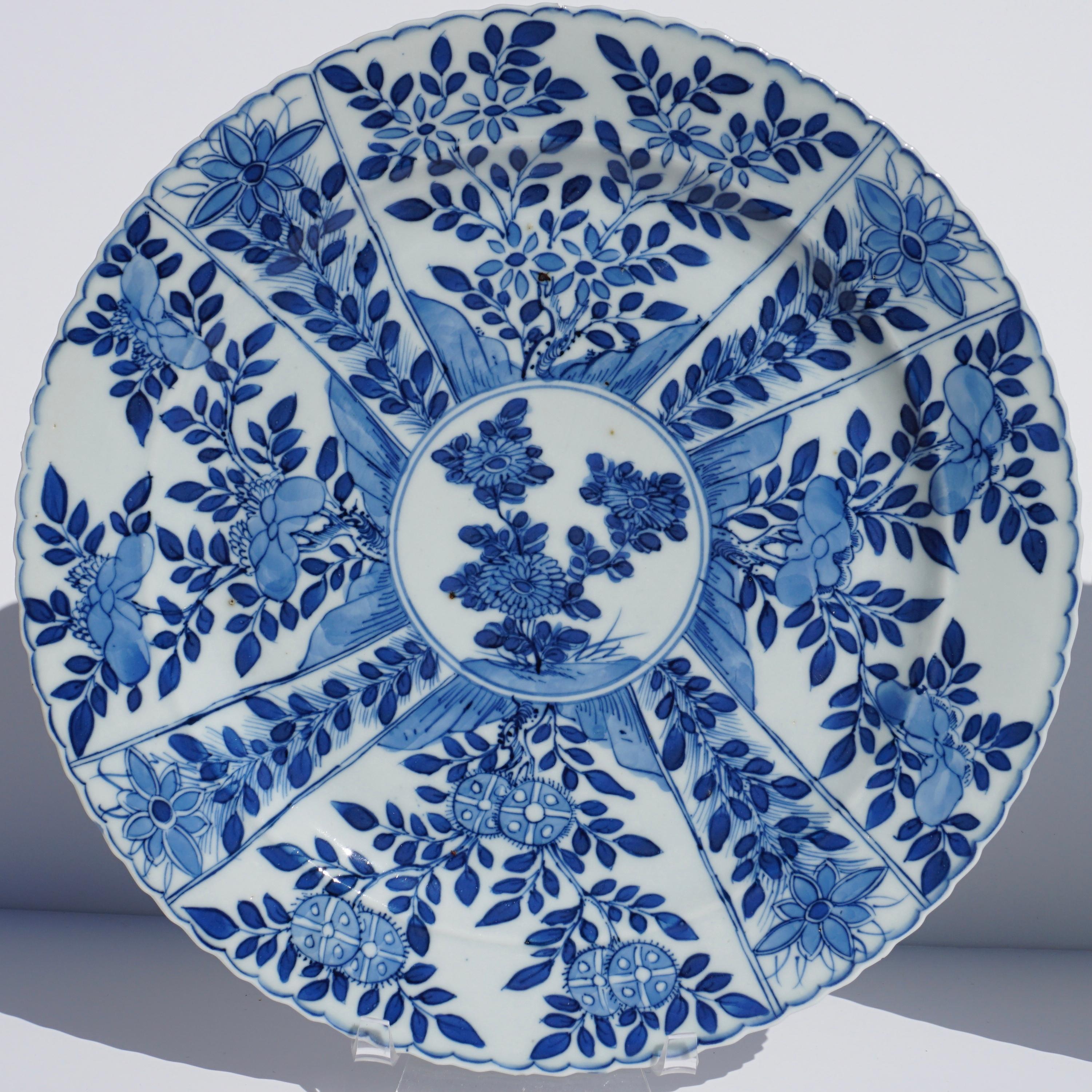 Chinese Export 18th Century Chinese Porcelain Blue and White Plates '2' Qing, Ca 1780