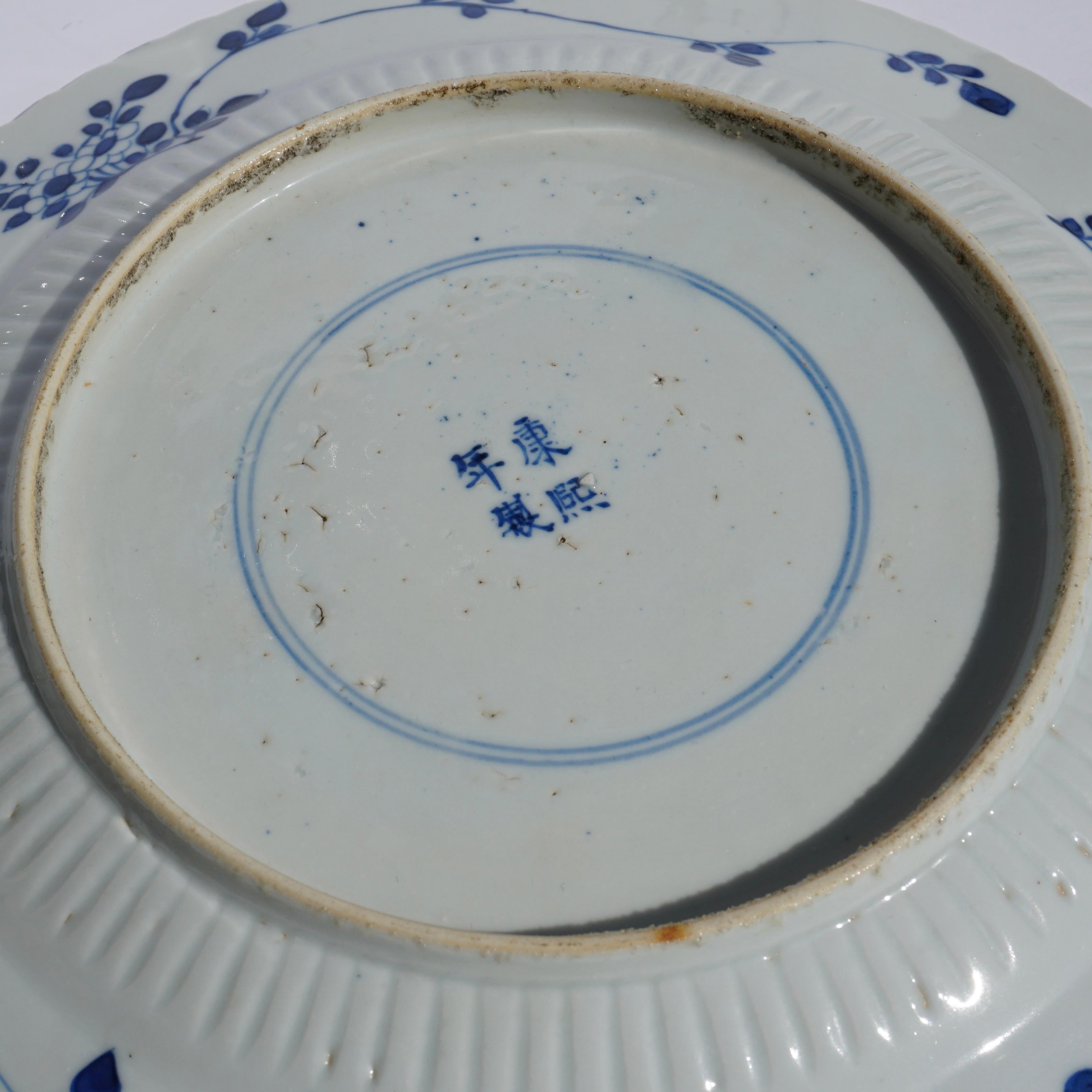 18th Century Chinese Porcelain Blue and White Plates '2' Qing, Ca 1780 1