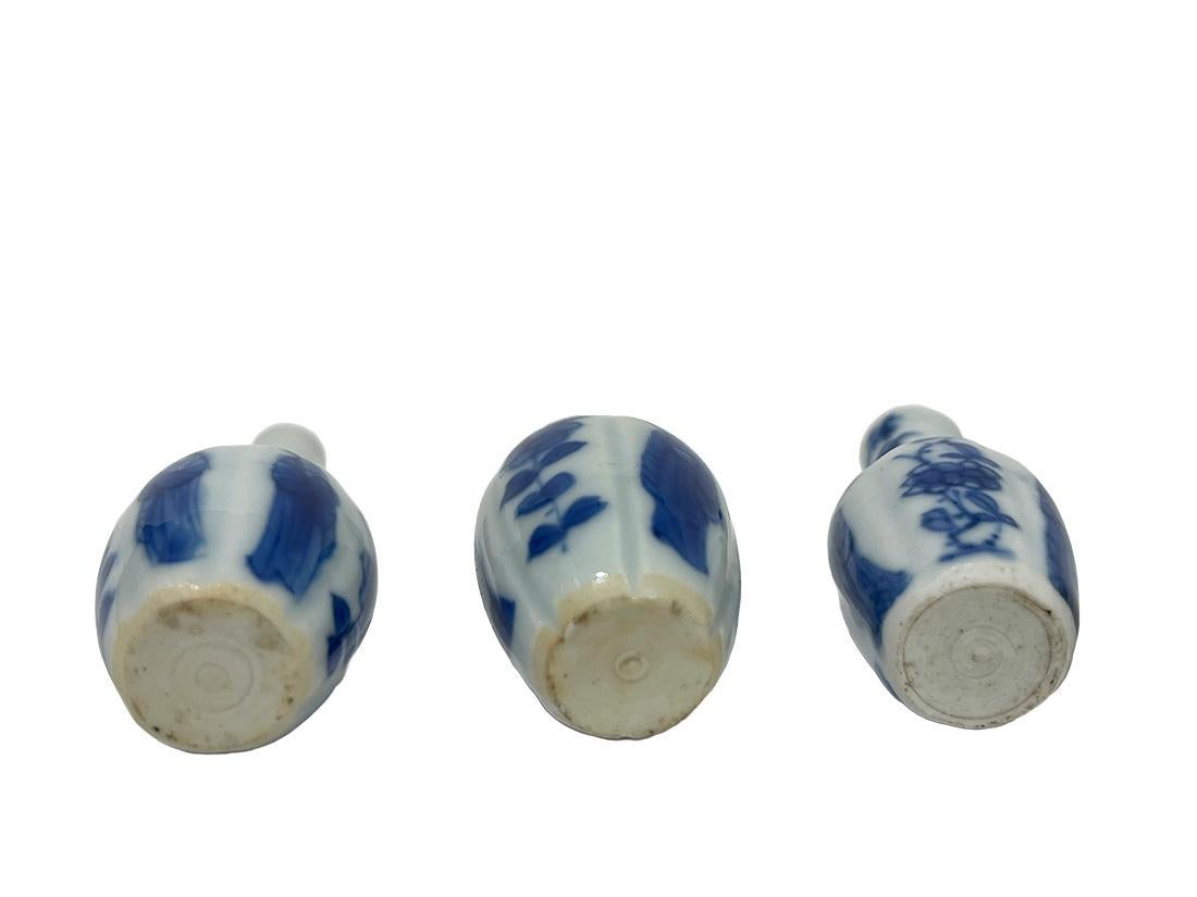 18th Century and Earlier 18th Century Chinese Porcelain Dollhouse Miniatures Blue and White Kangxi Vases  For Sale