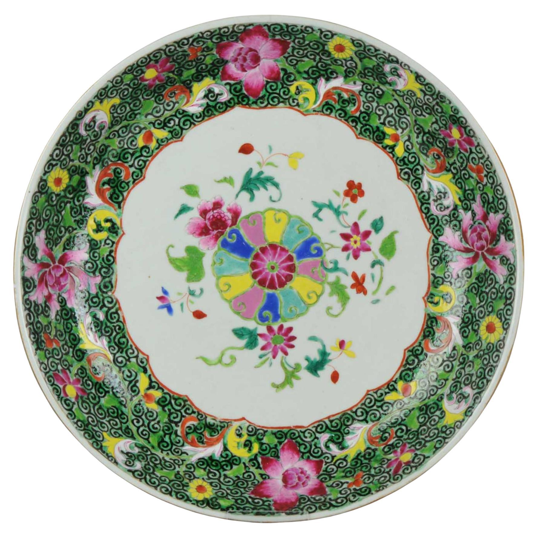 18th Century Chinese Porcelain Pre Bencharong Famille Rose Black