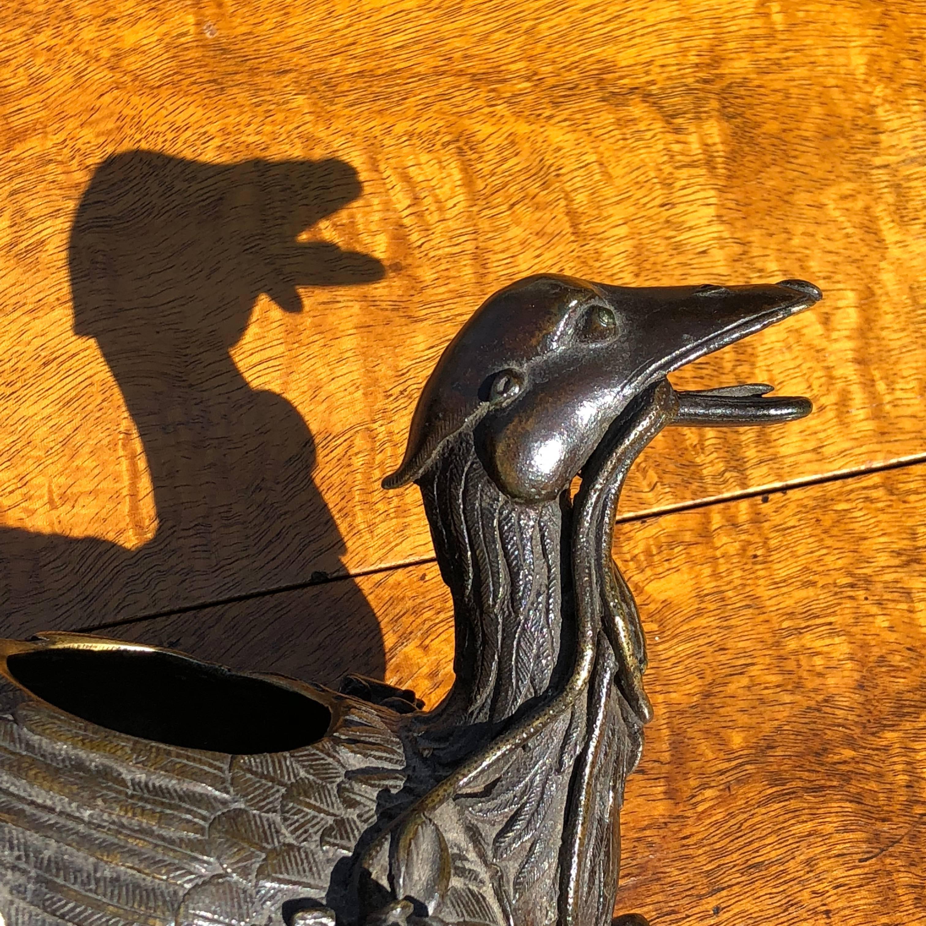 Chinesische Qing-Bronze-Ente Weihrauchbrenner-Skulptur aus dem 18. Jahrhundert im Angebot 2