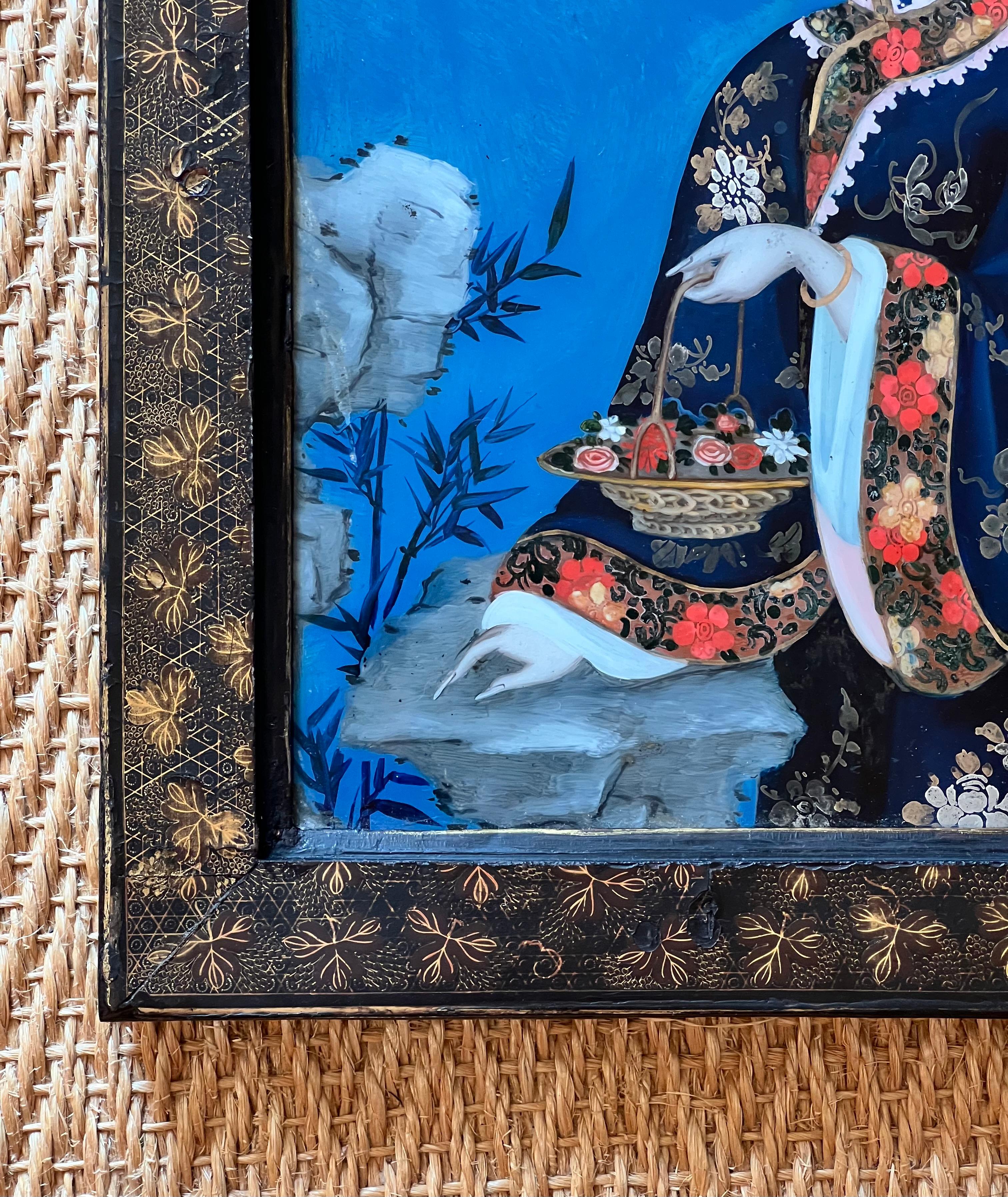 Portraits chinois en verre inversé du 18e siècle Bon état - En vente à Richmond, London