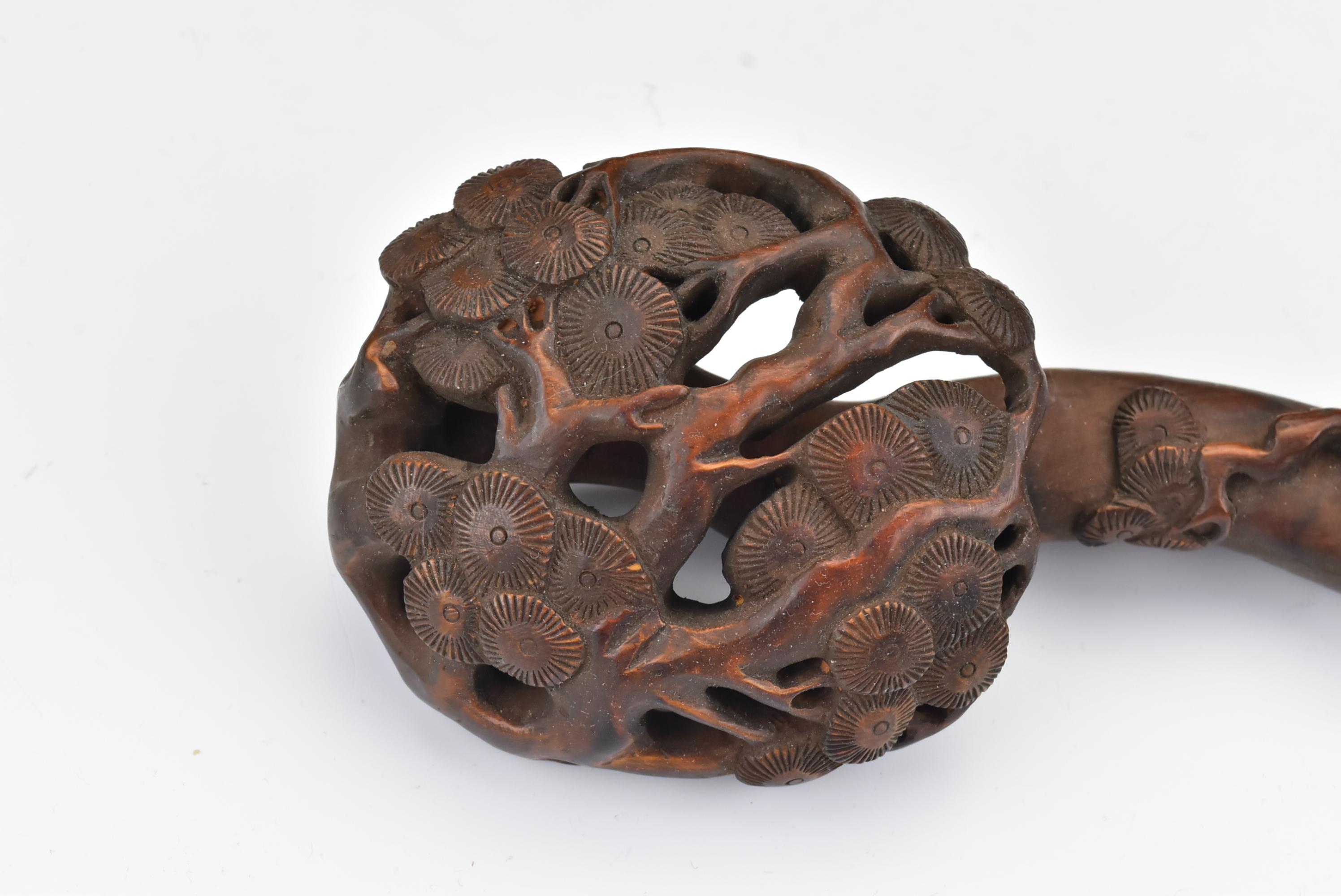 18th Century Chinese Ruyi Sceptre / Scepter with Carved Pine Tree and Rats In Good Condition In Newport, NH