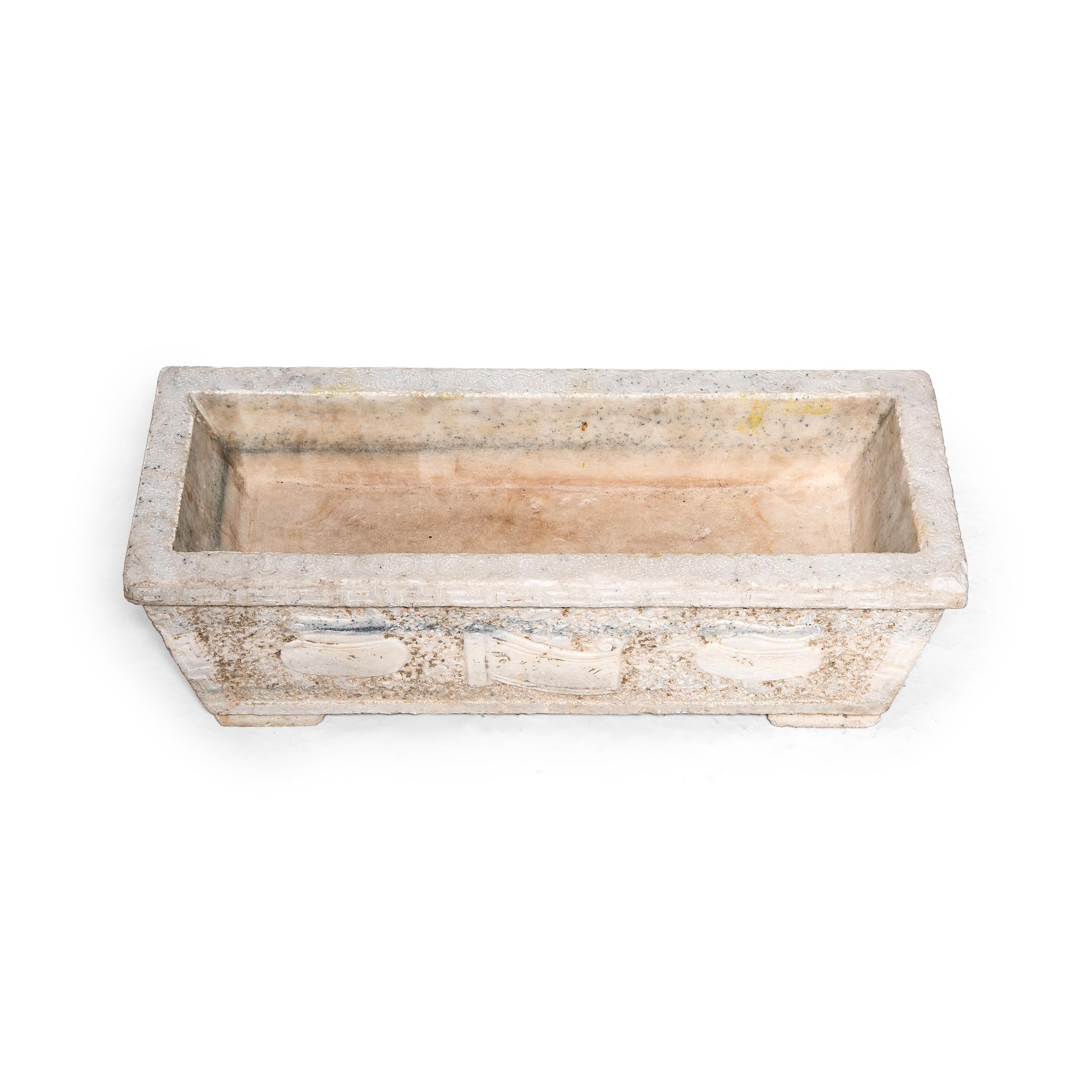 18th Century Chinese Shan Shui Marble Trough In Good Condition In Chicago, IL
