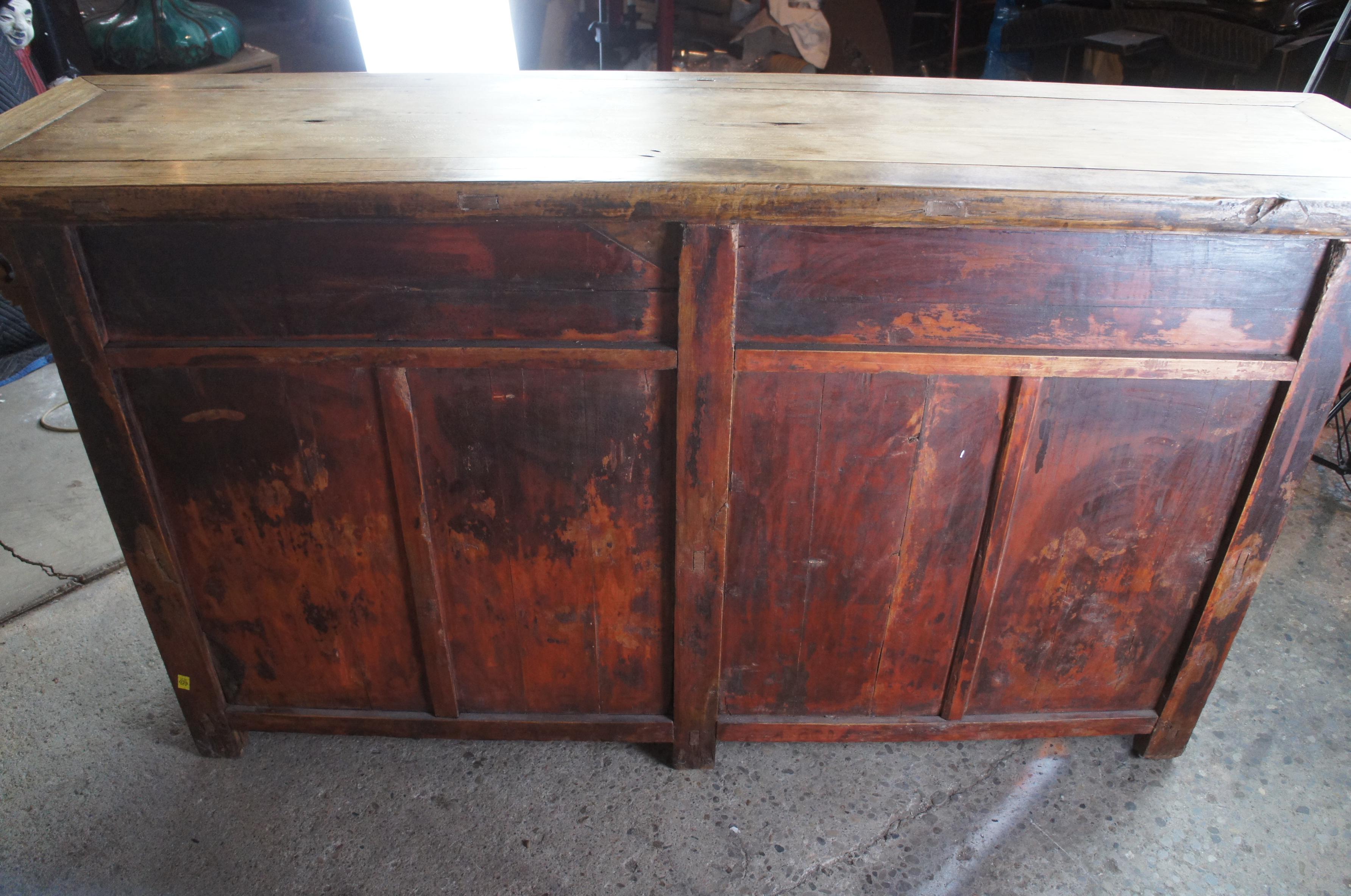 18th Century Chinese Shanxi Elm & Pine Sideboard Altar Apothecary Console Table 8