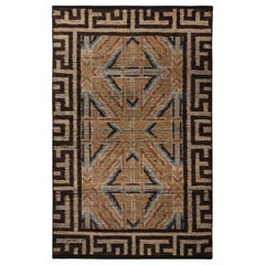 Rug
Kilim - Tapis de style chinois du XVIIIe siècle à motif géométrique beige et brun