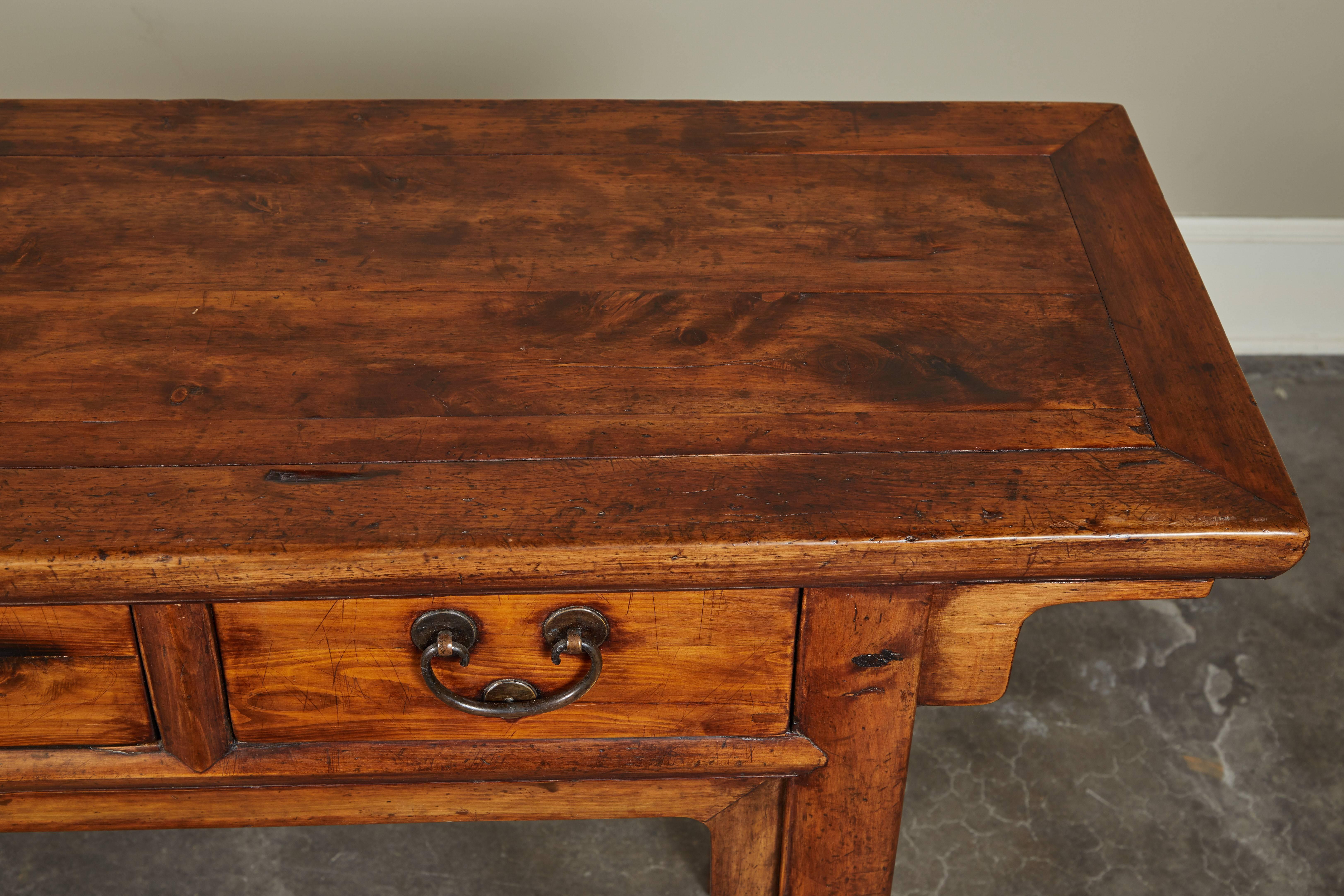 18th Century Chinese Three-Drawer Console In Good Condition In Pasadena, CA