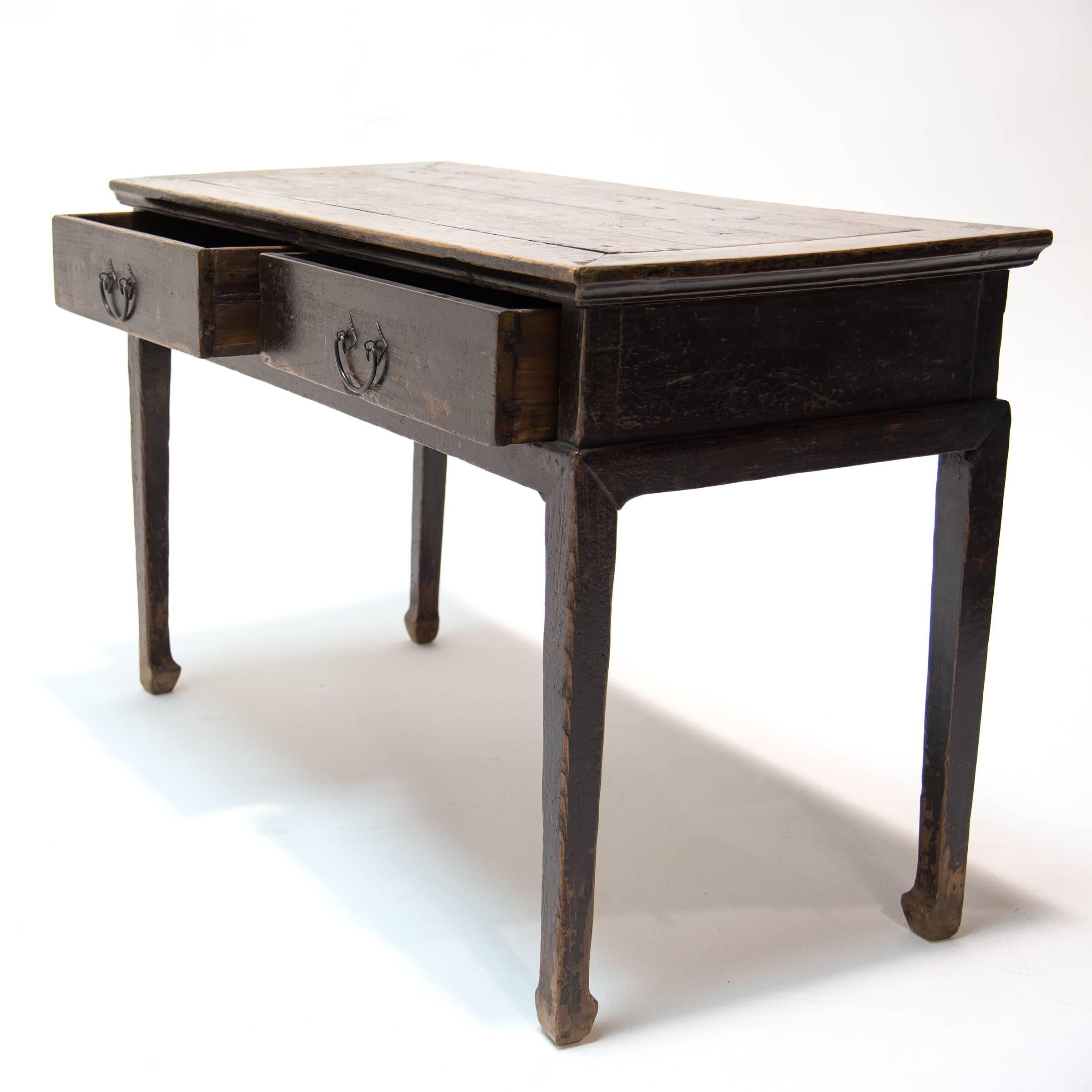 Qing 18th Century Chinese Two-Drawer Table