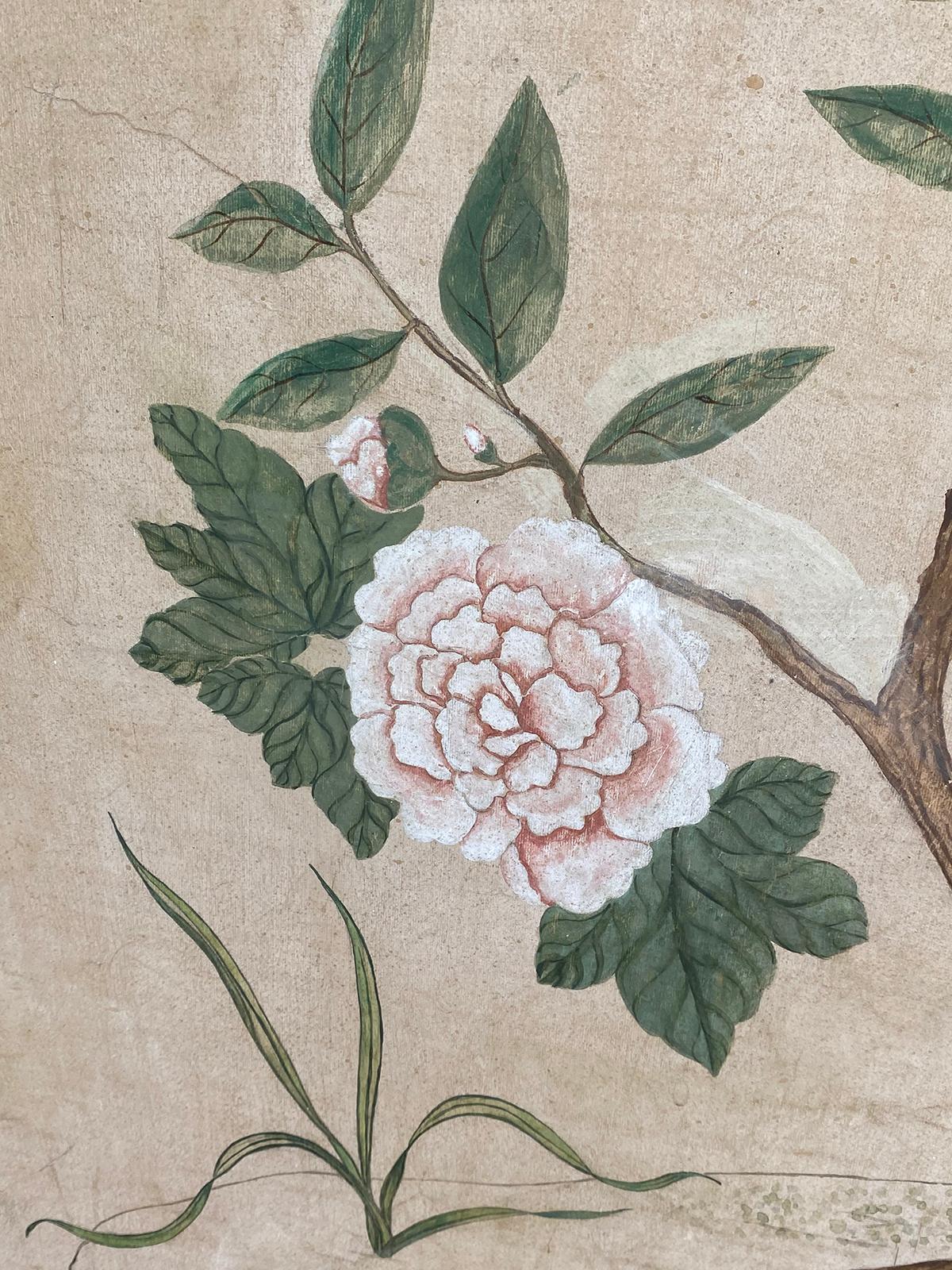 18th Century Chinese Wall Paper Panel, Old Frame 5