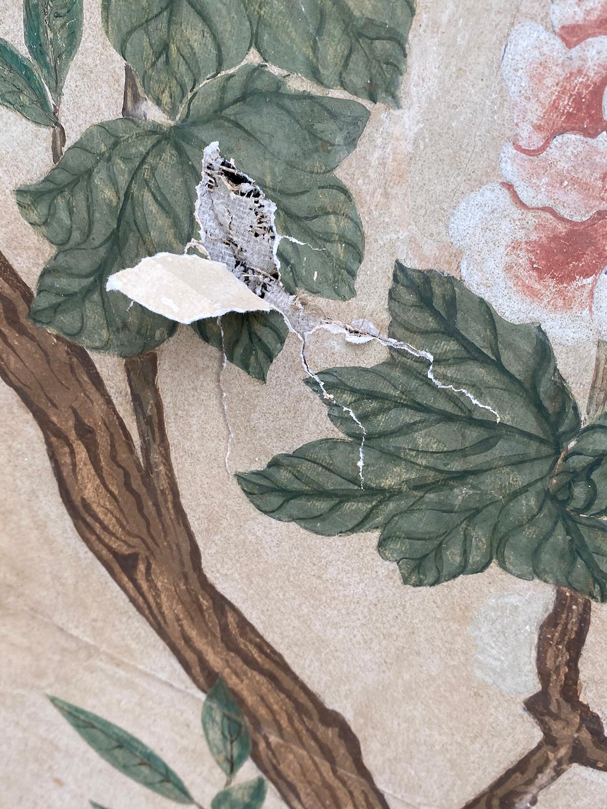 18th Century Chinese Wall Paper Panel, Old Frame 2