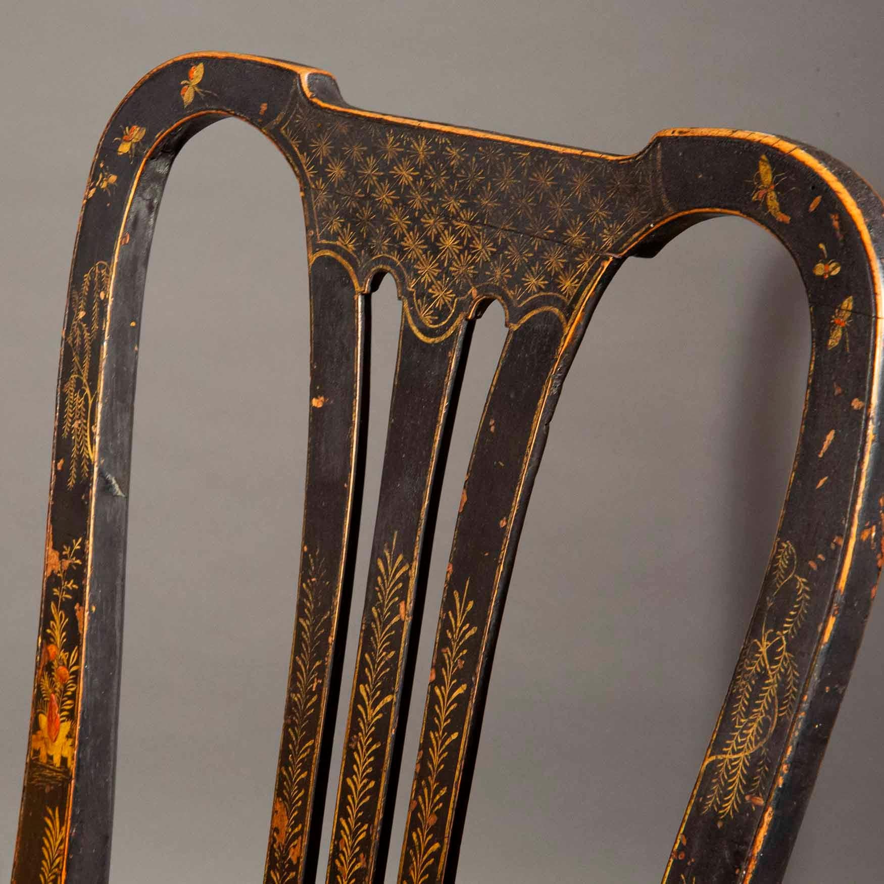 18th Century Chinoiserie Painted Chairs For Sale 8