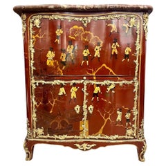 18th Century Chinoiserie Secretaire in Lacquer by Jacques Dubois (1694-1763)