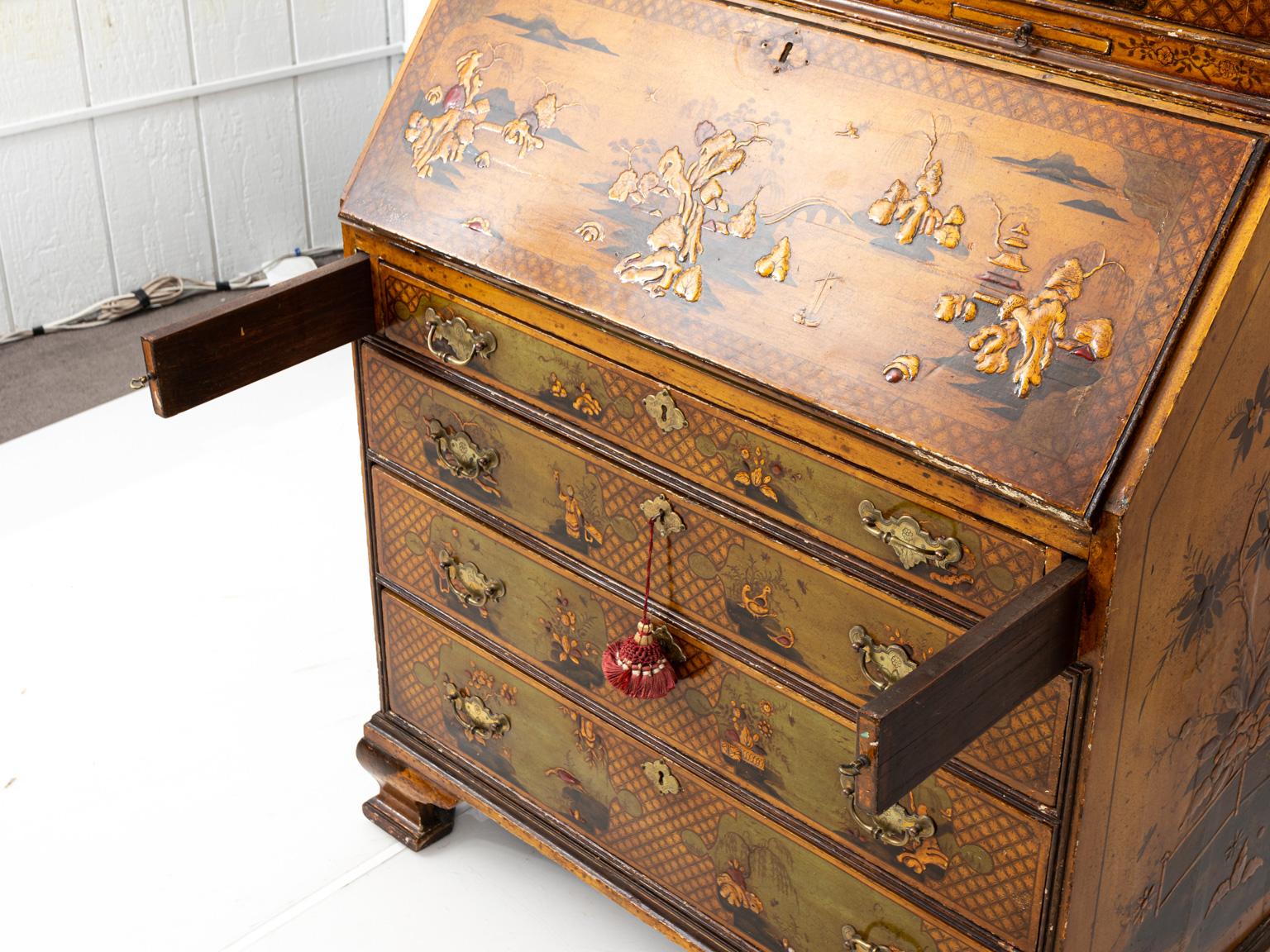 18th Century Chinoiserie Slant Front Desk 6
