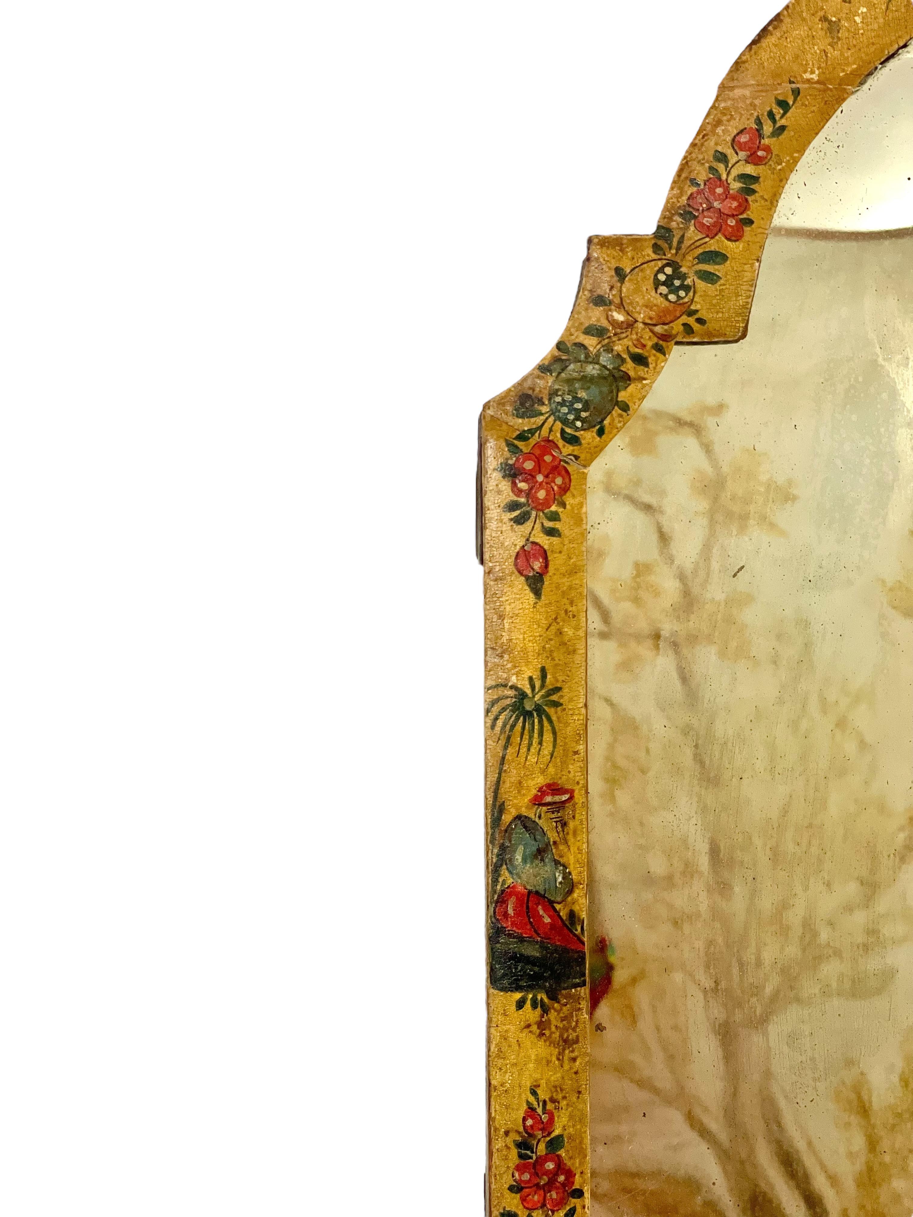 18th Century and Earlier 18th Century Chinoiserie Lacquered Table Mirror For Sale