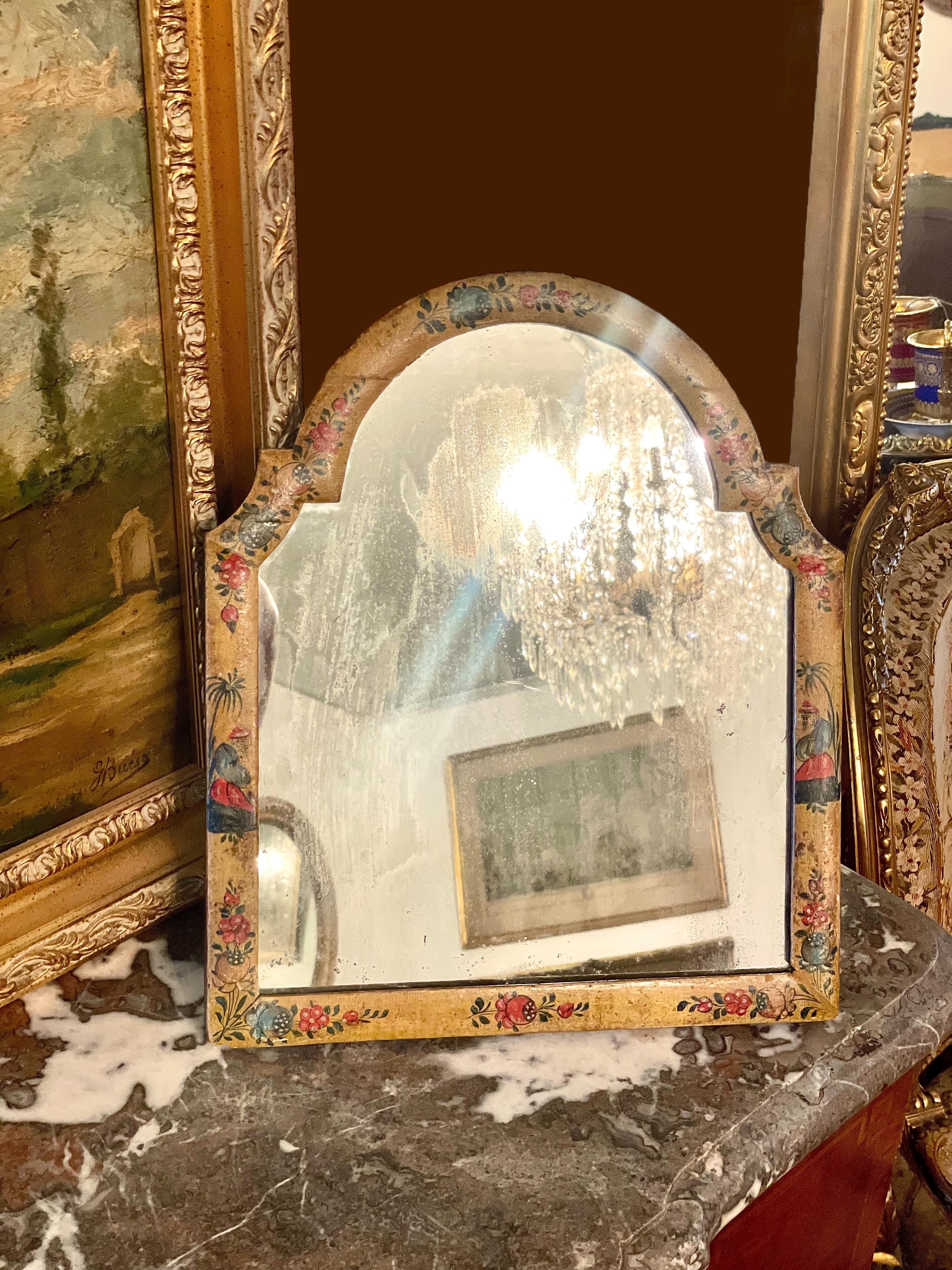 18th Century Chinoiserie Lacquered Table Mirror For Sale 2