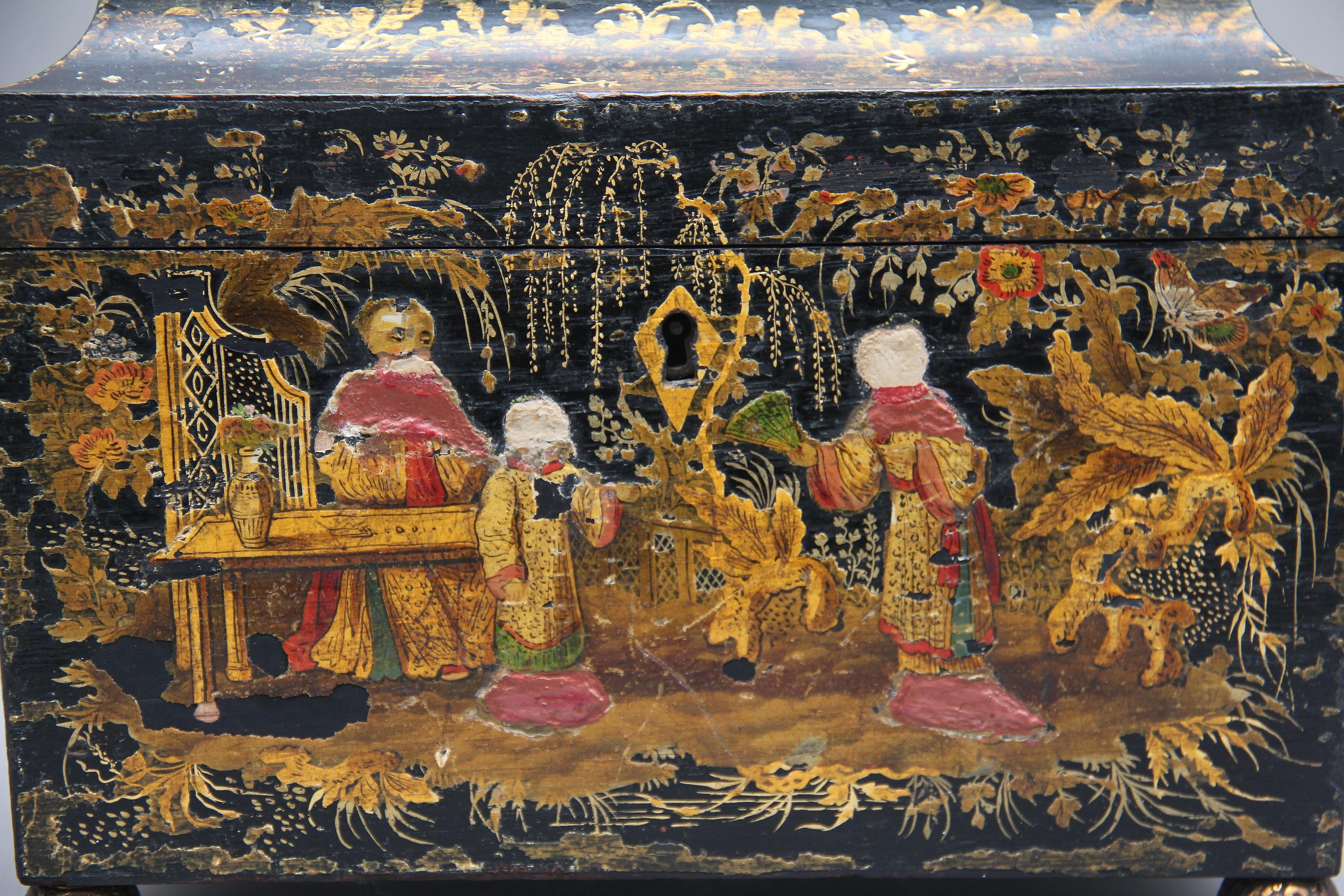 18th Century Chinoiserie Tea Caddy 4