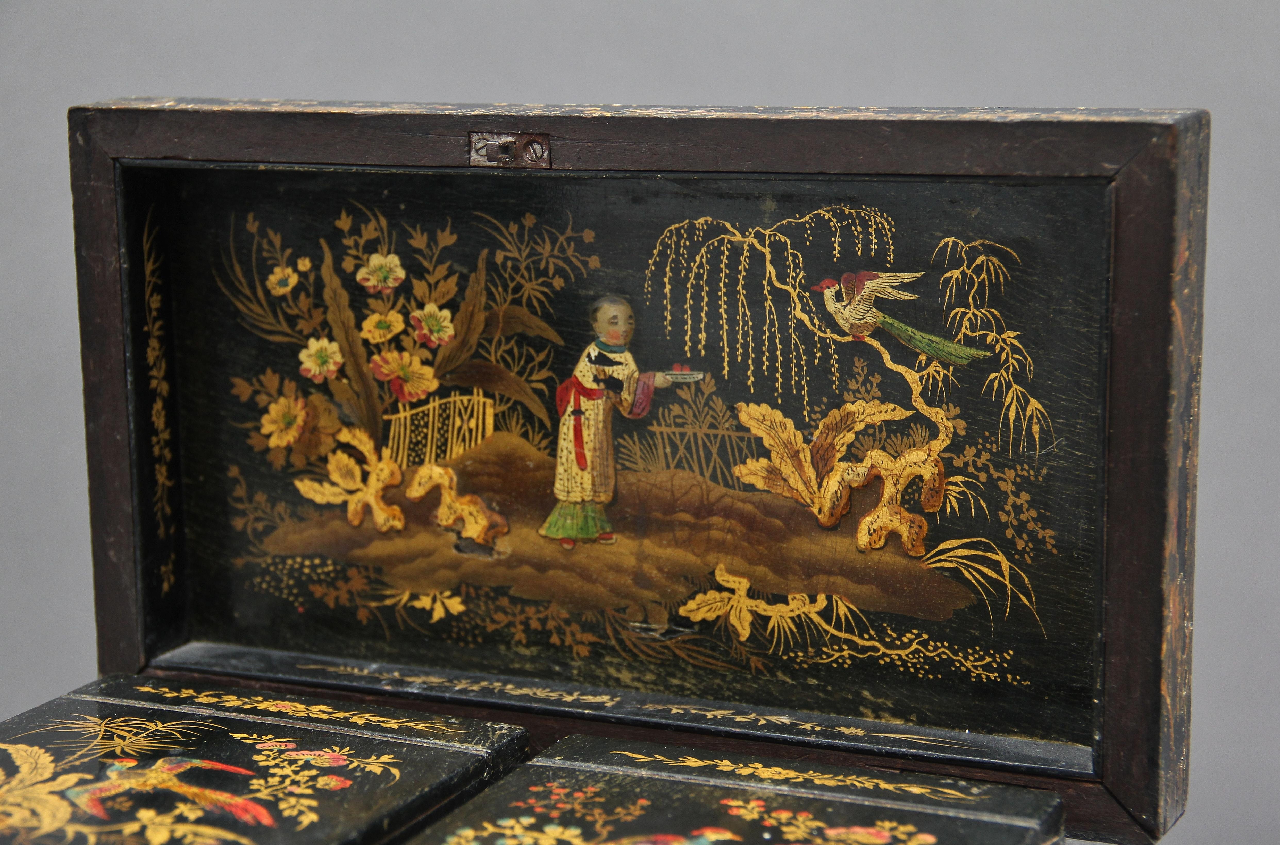 18th Century Chinoiserie Tea Caddy 5