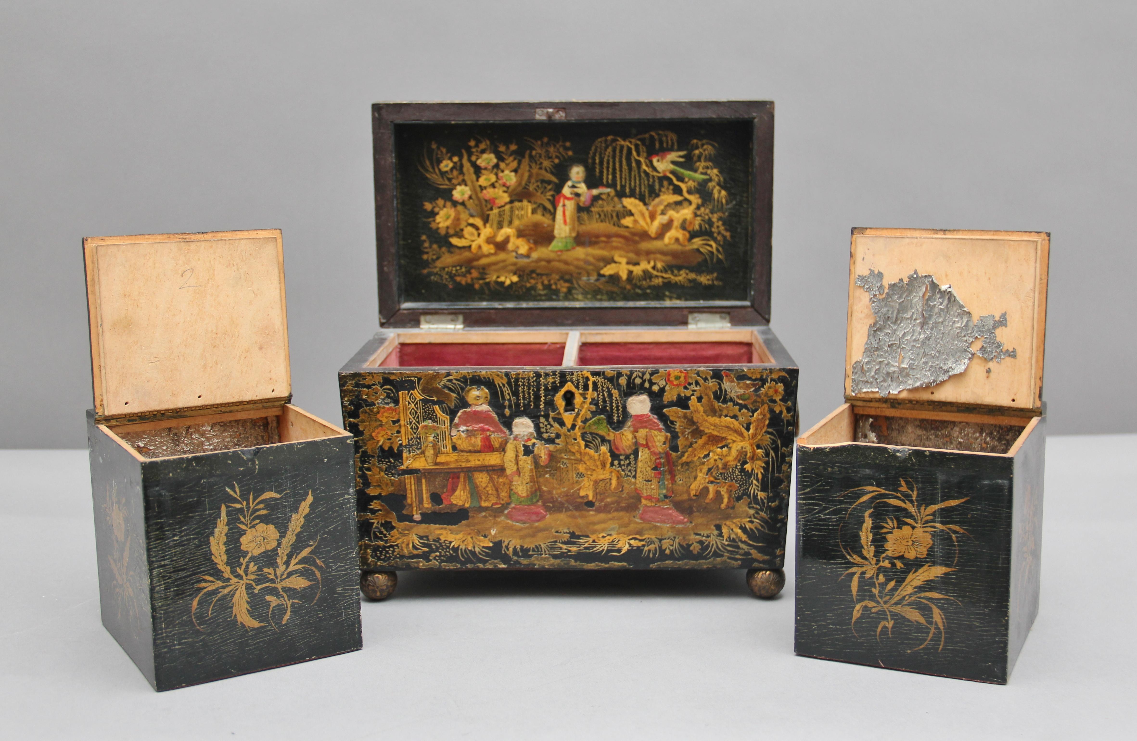 18th Century Chinoiserie Tea Caddy 7