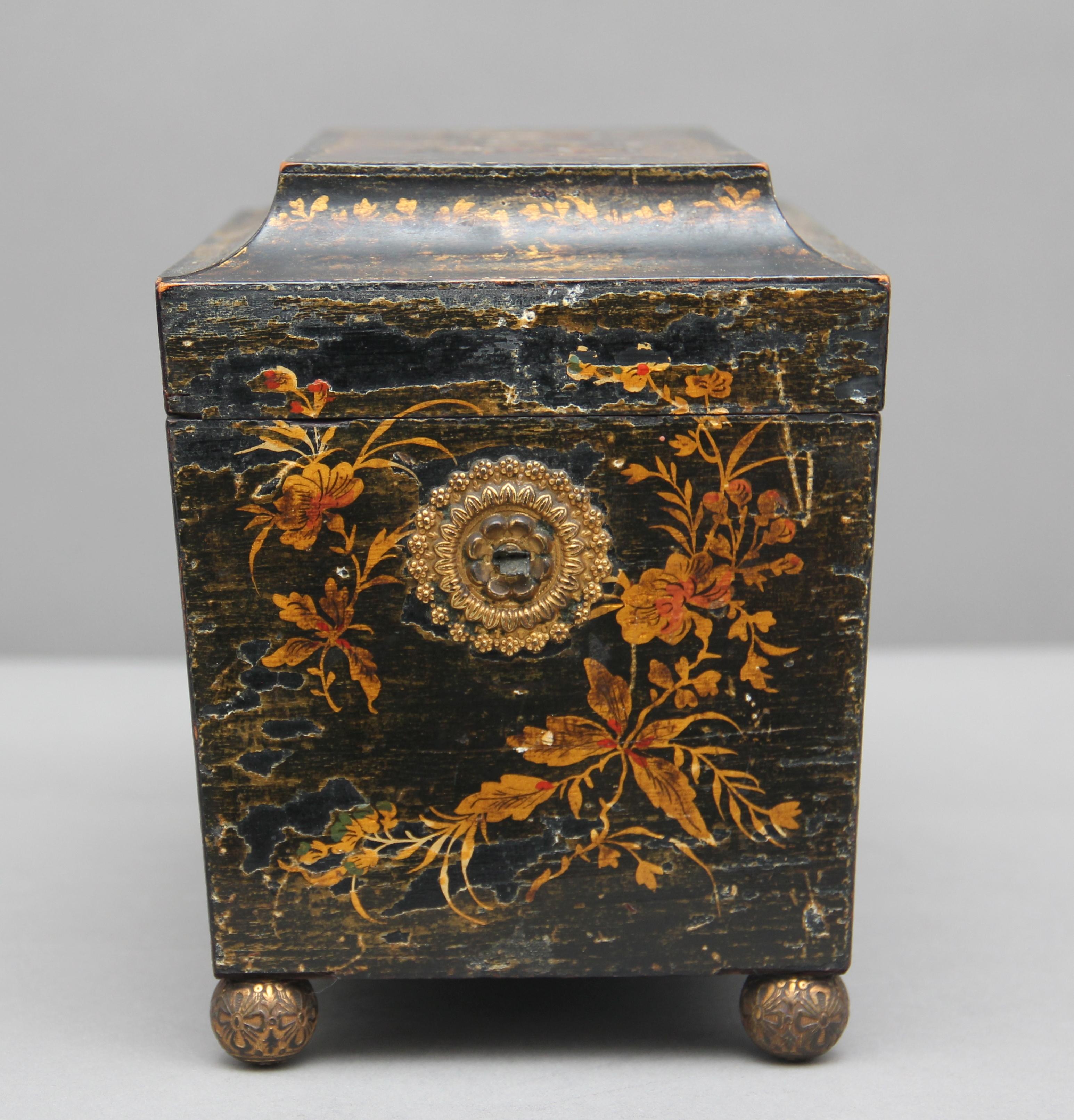 Late 18th Century 18th Century Chinoiserie Tea Caddy
