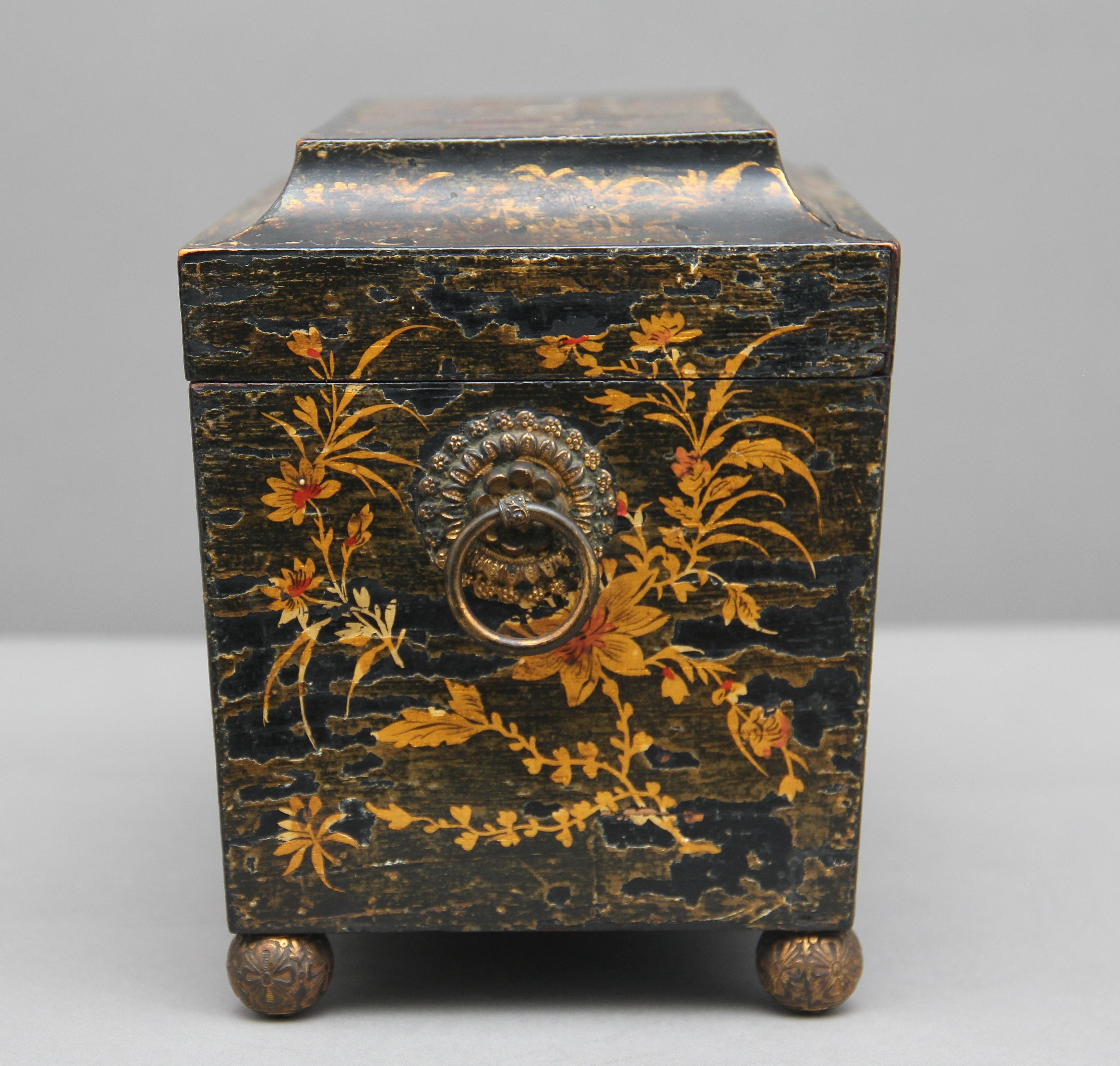 18th Century Chinoiserie Tea Caddy 1