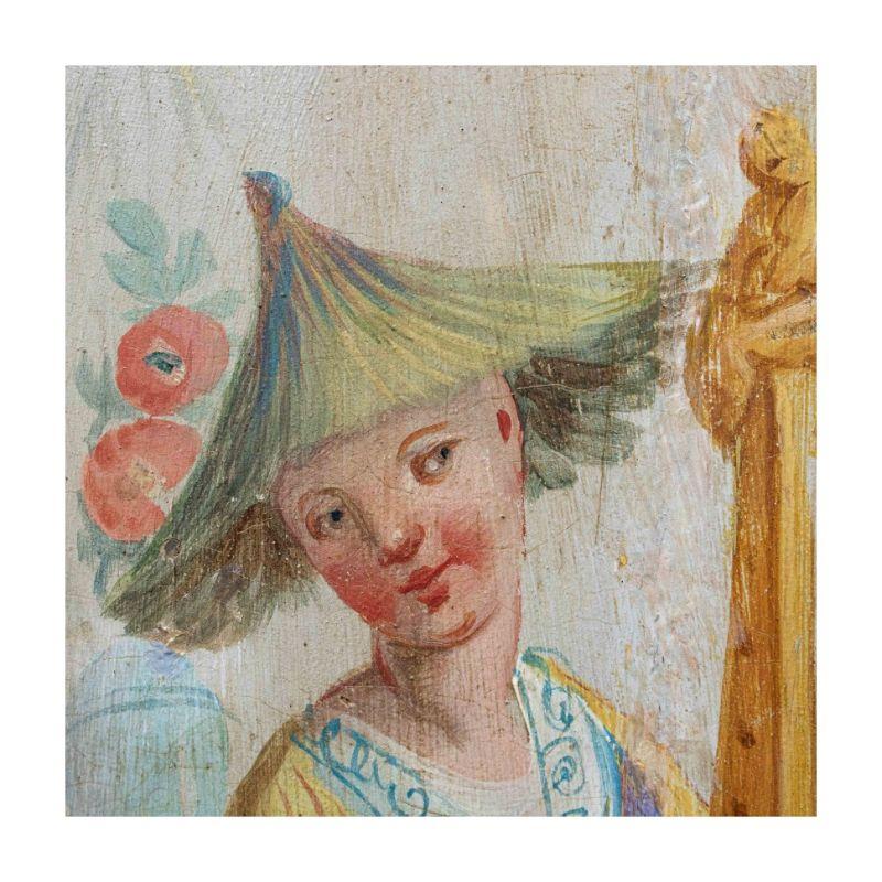 18th Century Chinoiserie two Paintings Oil on Panel 9