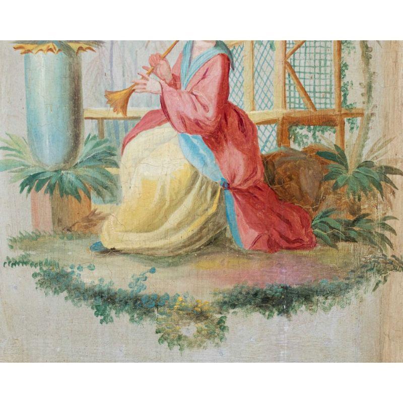18th Century Chinoiserie two Paintings Oil on Panel 1