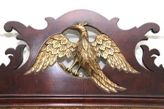 18th Century Chippendale Carved Mahogany Mirror with Phoenix Bird