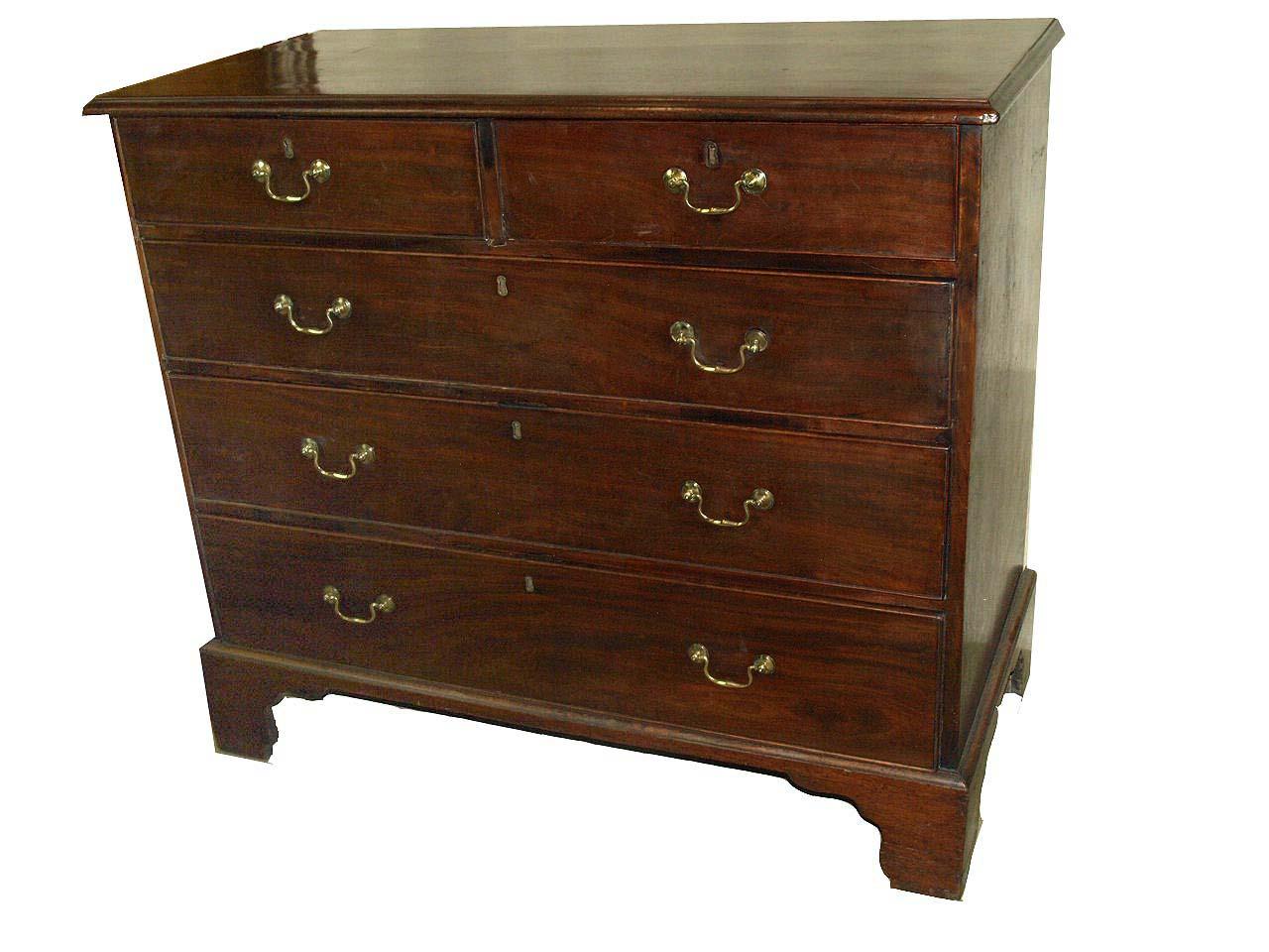 Brass 18th Century Chippendale Chest of Drawers For Sale