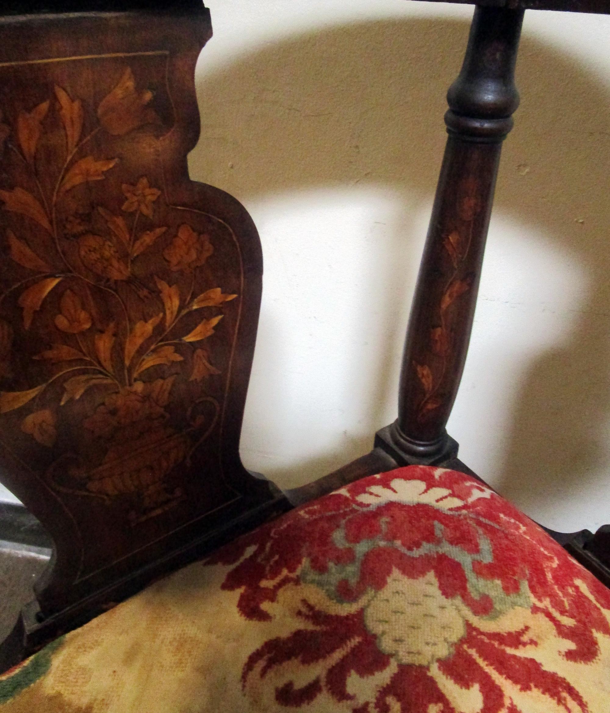 Late 18th Century 18th Century Chippendale Corner Chair with Marquetry Inlay For Sale