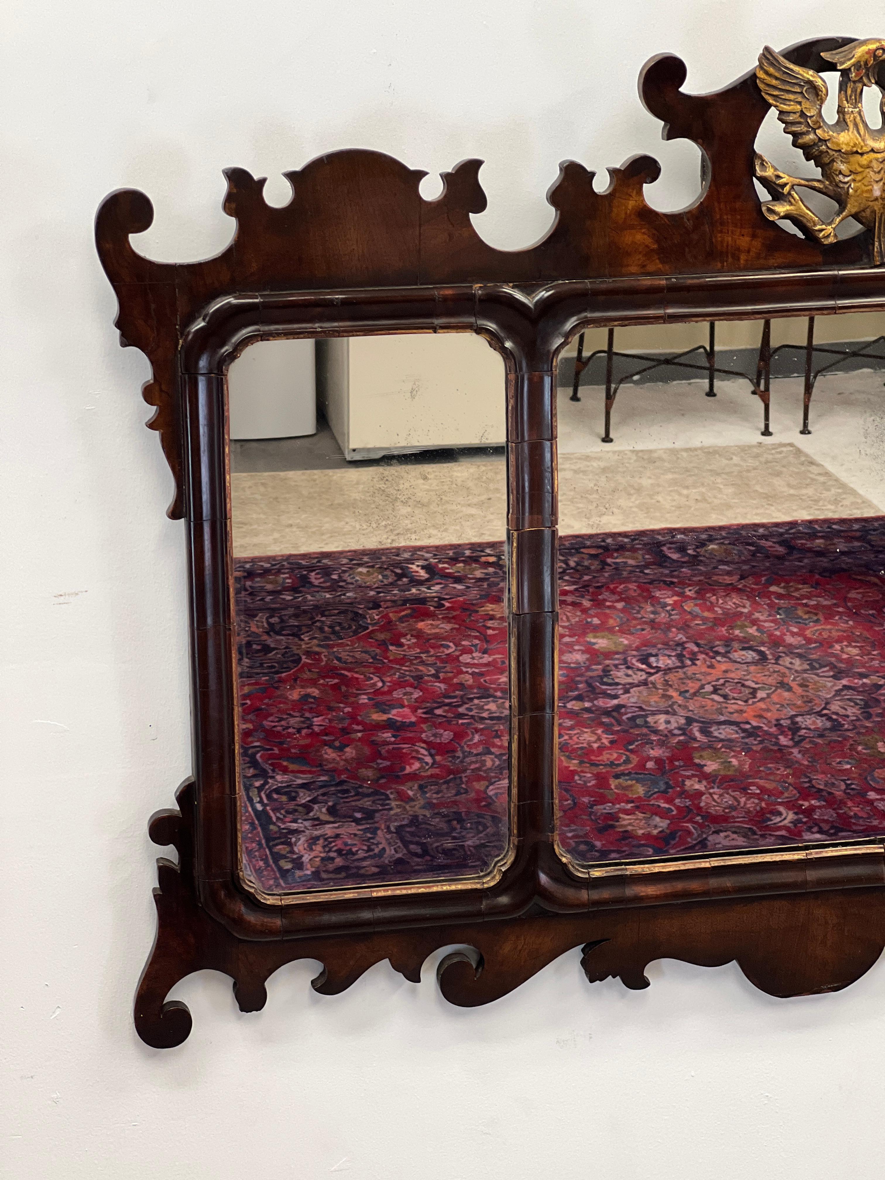 Mahogany 18th Century Chippendale English Mantel Mirror belonging to Lord Hillingdon For Sale