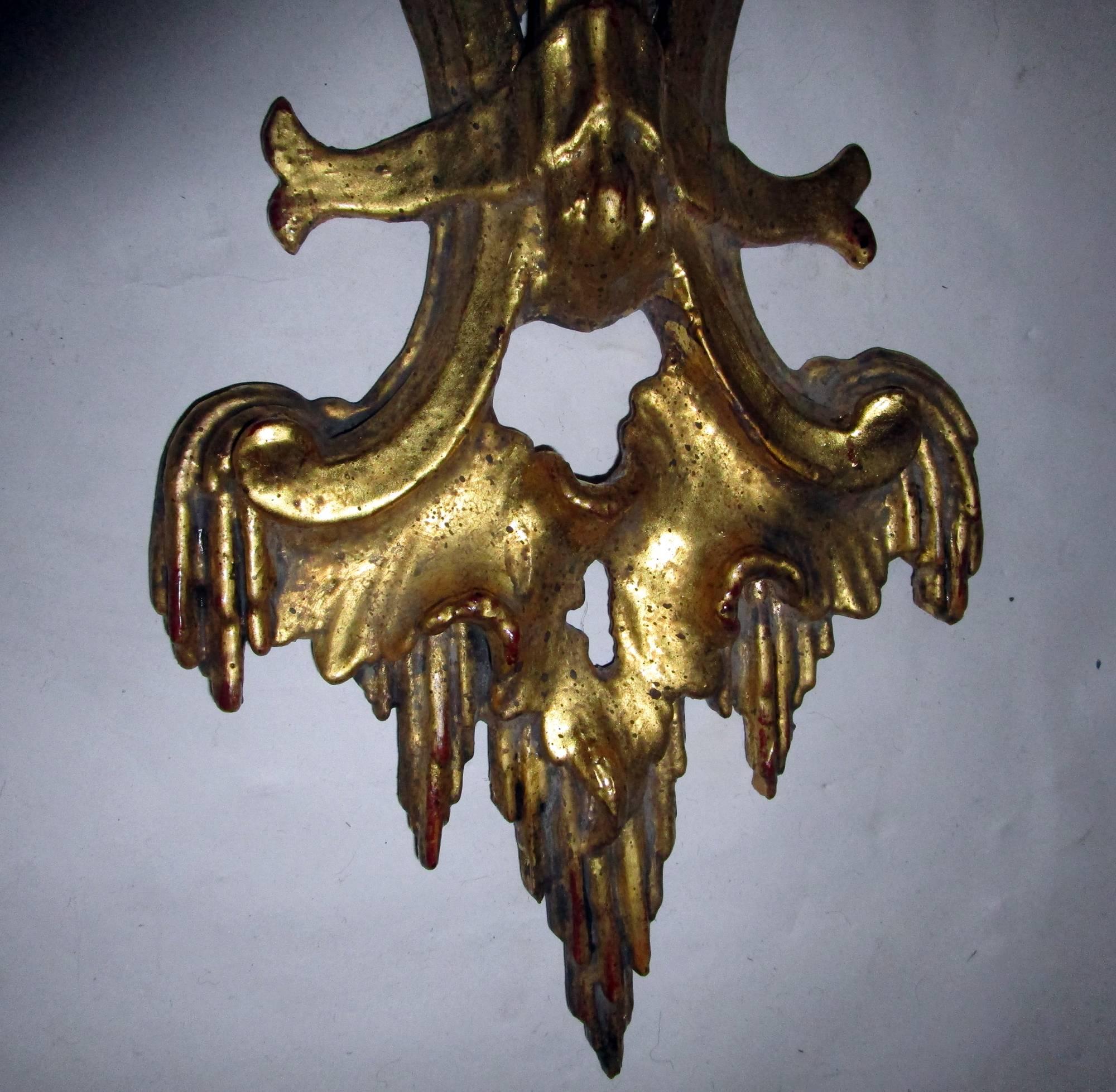 18th century Chippendale Giltwood English Wall Bracket, Pair 6