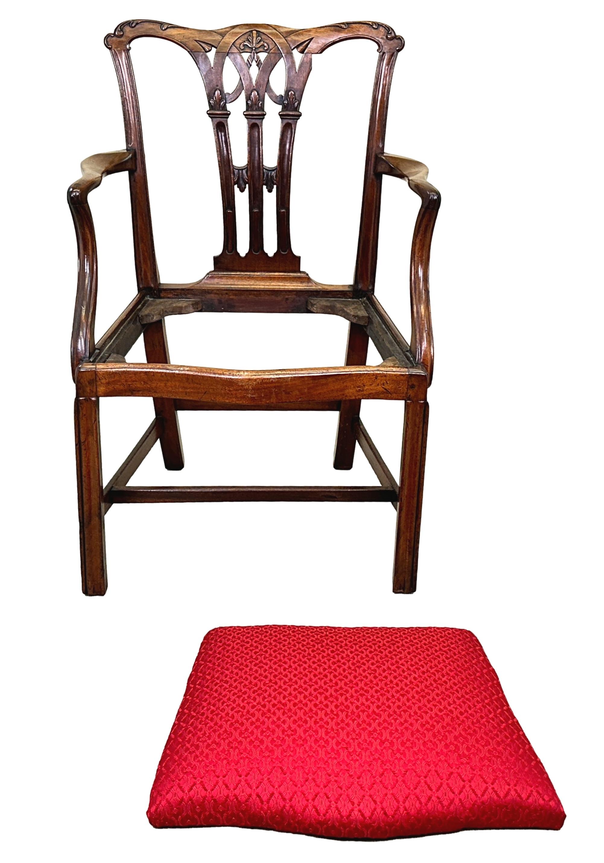 Chippendale-Mahagoni-Sessel aus dem 18. Jahrhundert (Abalone) im Angebot