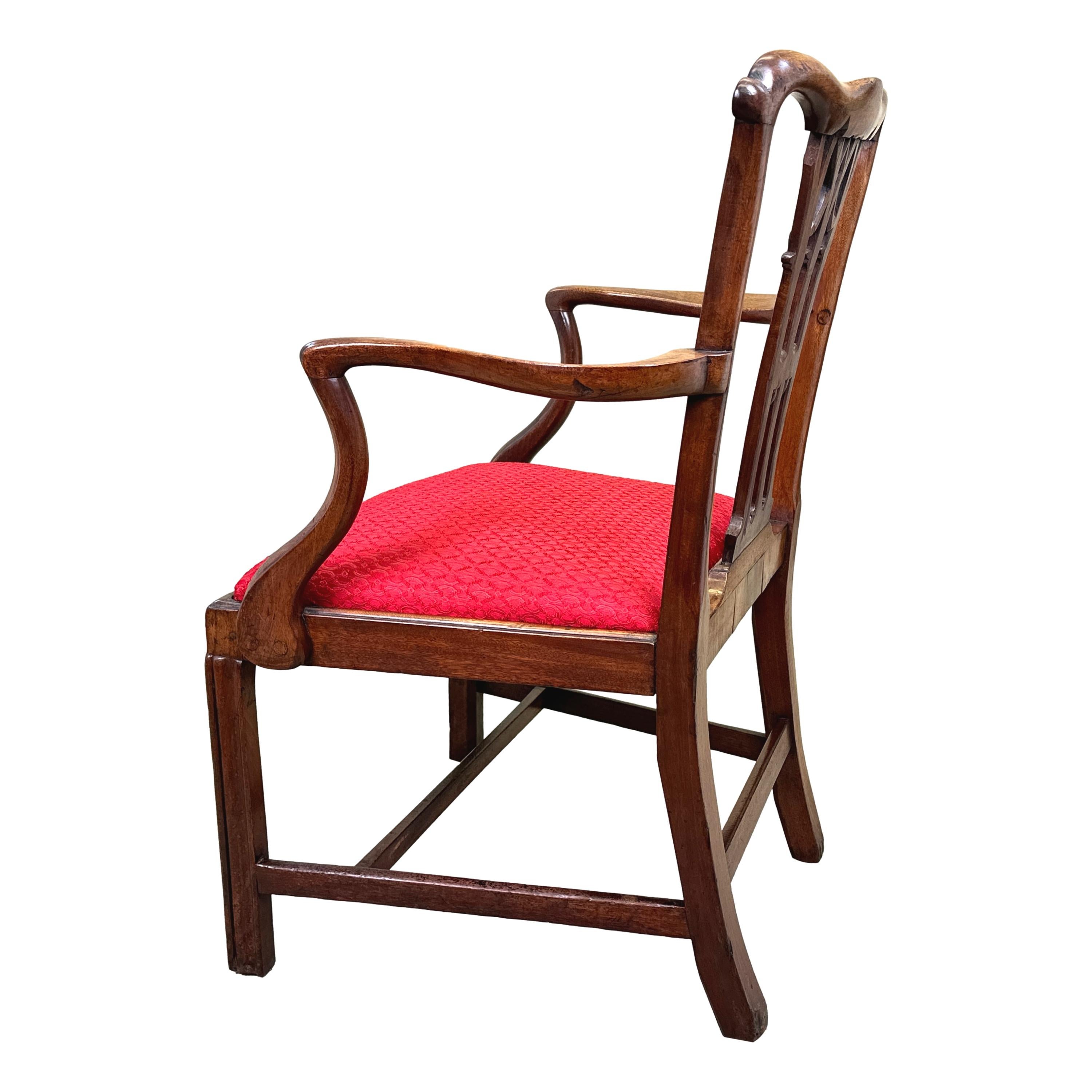 Chippendale-Mahagoni-Sessel aus dem 18. Jahrhundert im Angebot 1