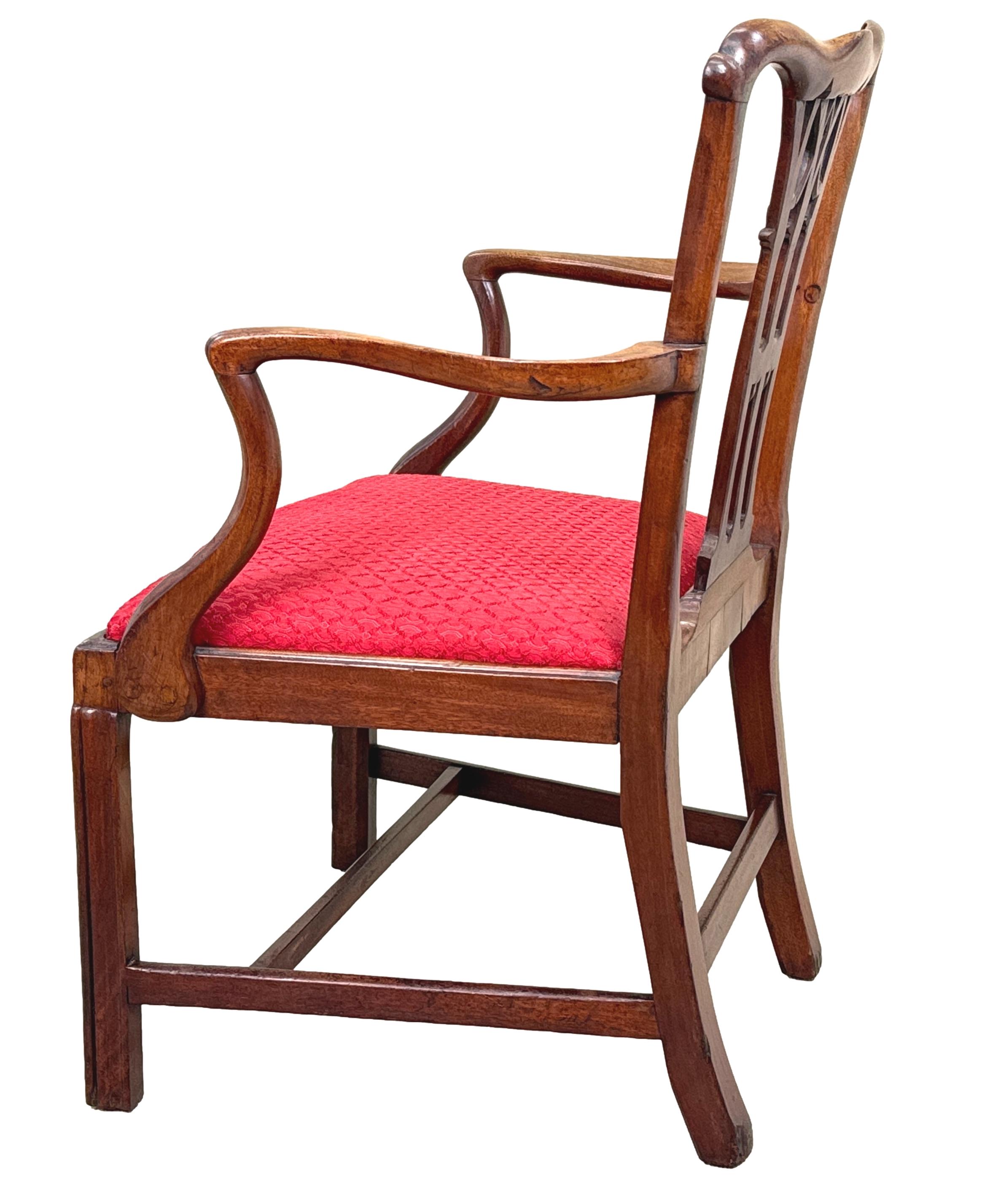 Fauteuil Chippendale en acajou du 18e siècle en vente 1