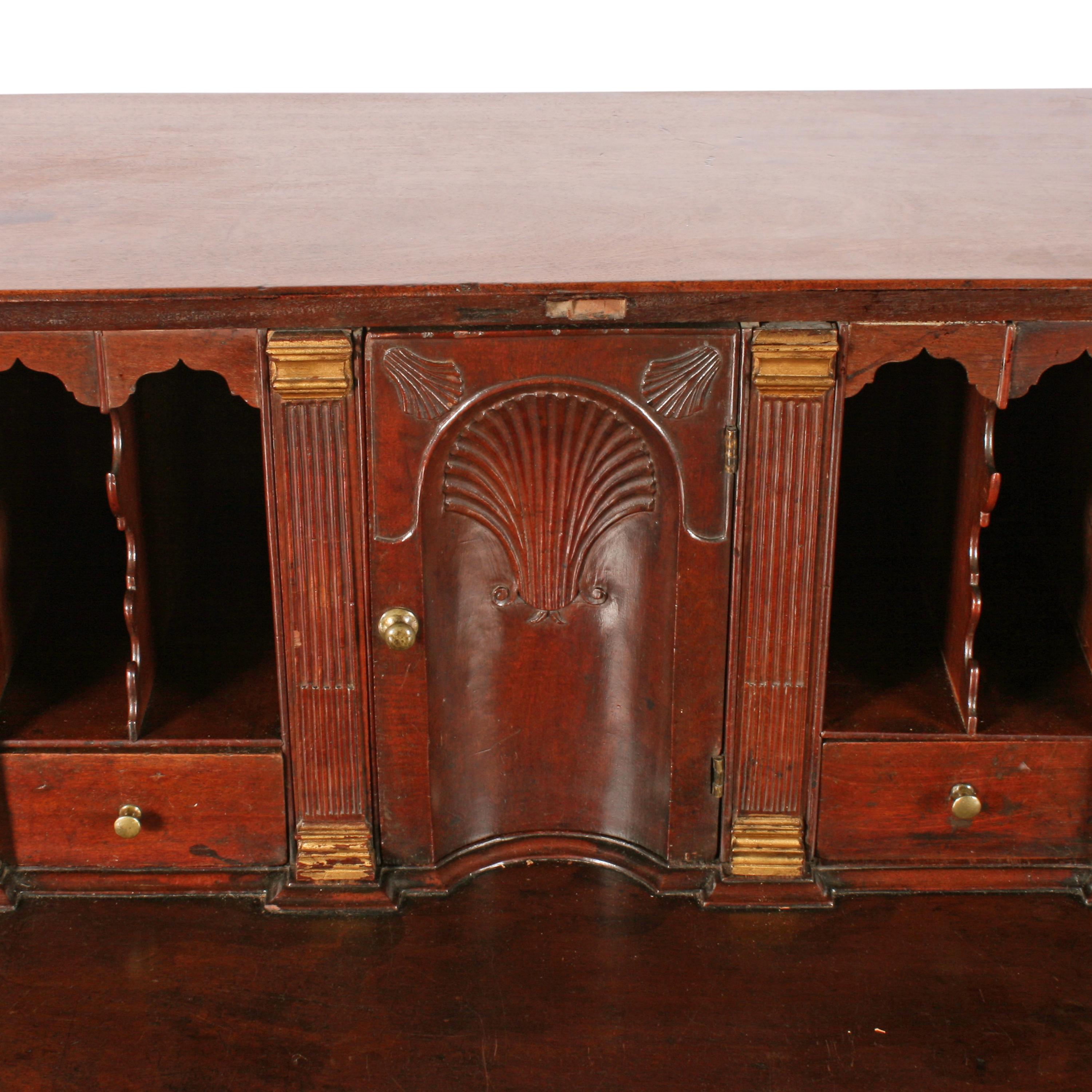 Late 18th Century 18th Century Chippendale Georgian Mahogany Bureau Desk For Sale