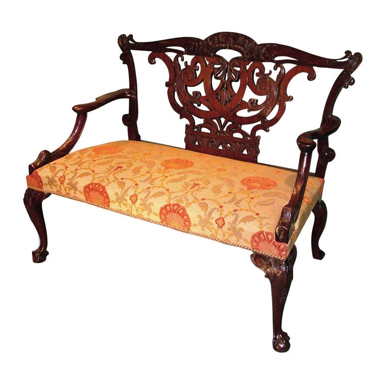 18th Century French Carved Wood Settee at 1stdibs