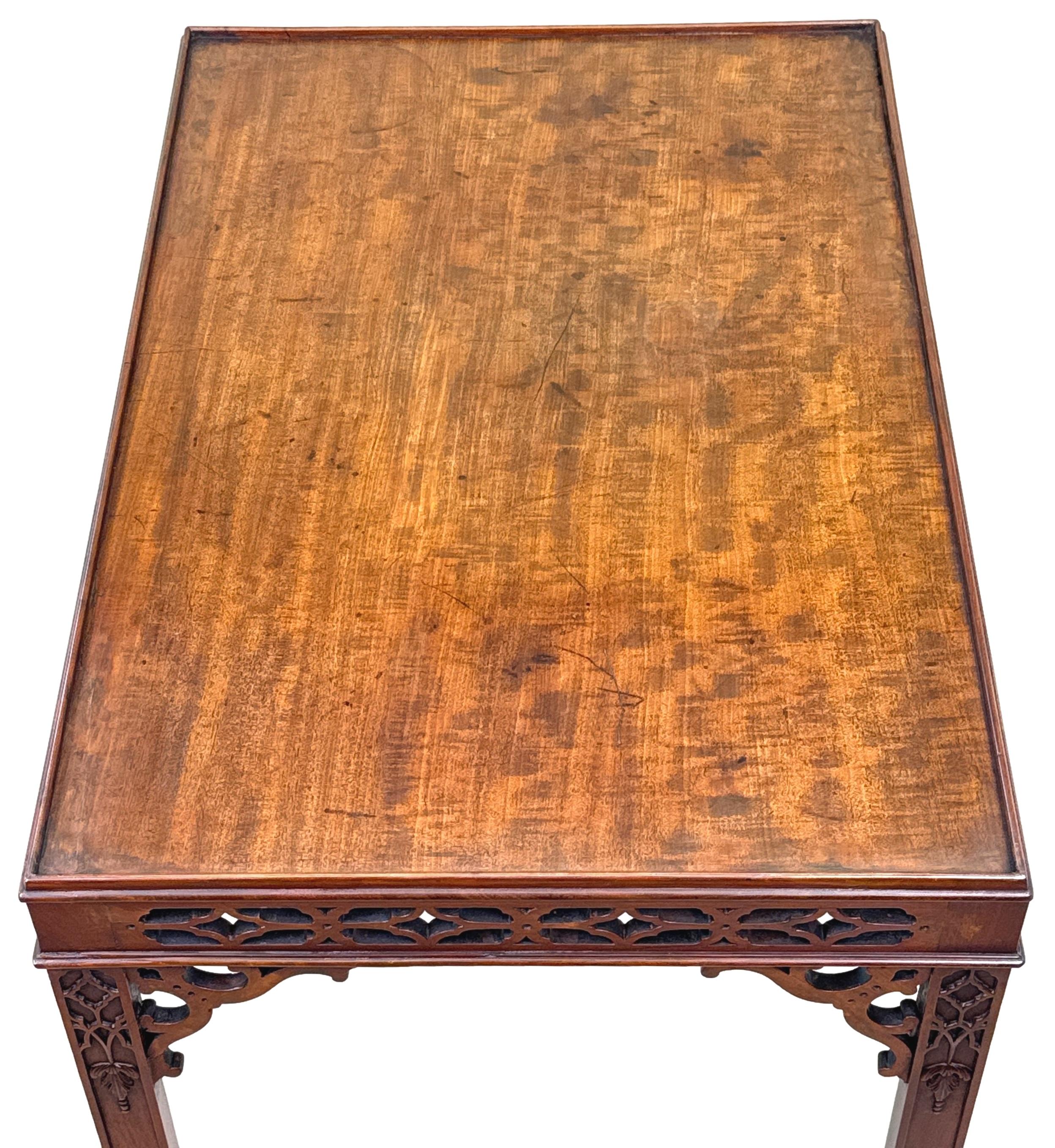 English 18th Century Chippendale Mahogany Silver Table