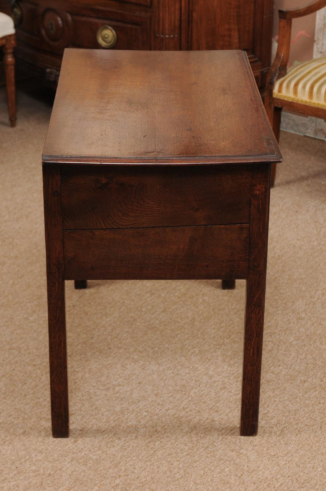 18th Century Chippendale Oak Low Boy with 3 Drawers 4