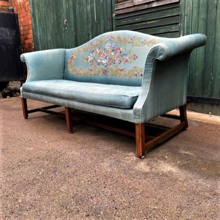 Scottish 18th Century Chippendale-Period Mahogany Camel Back Sofa