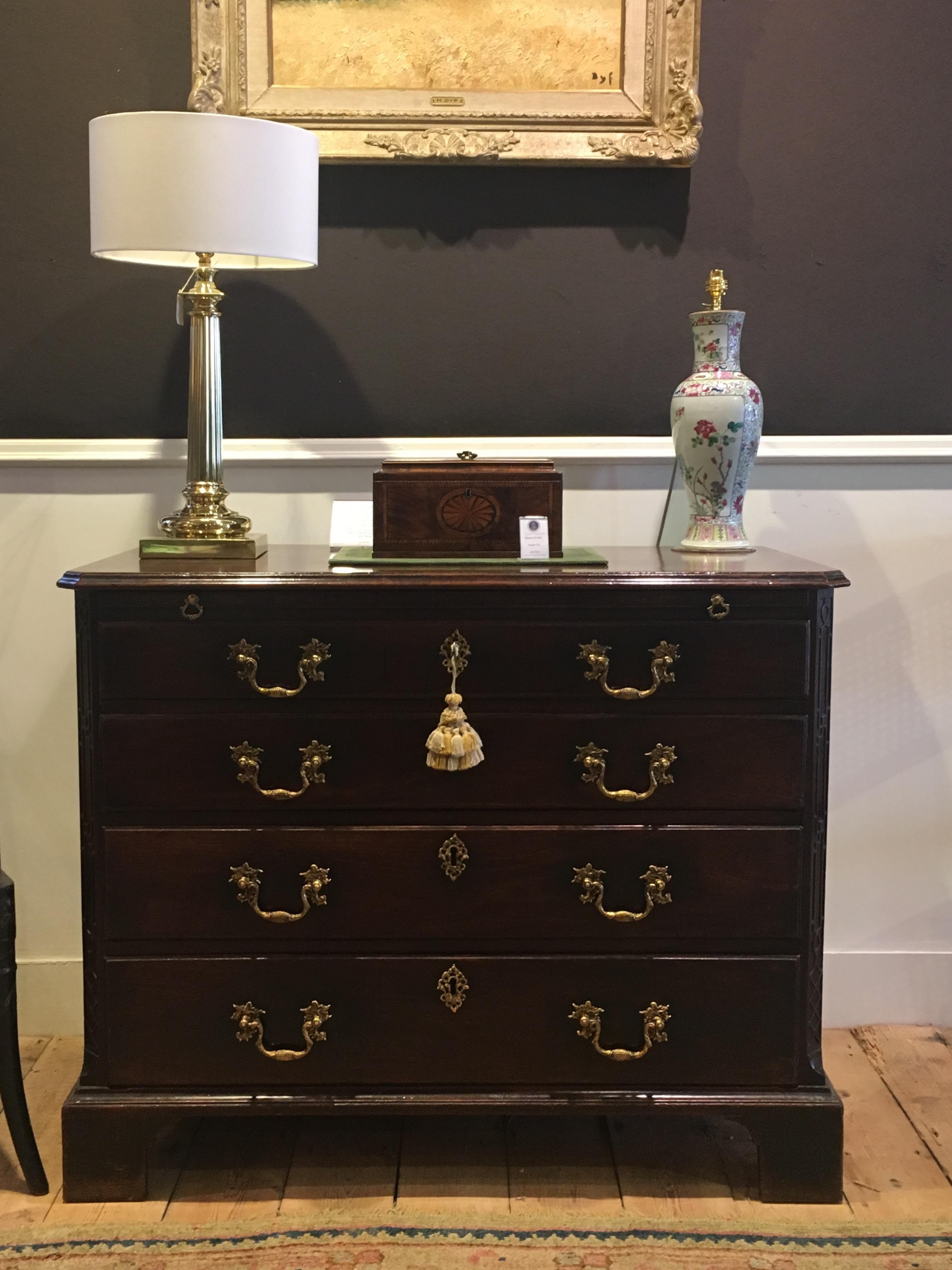 Mid-18th Century 18th Century Chippendale Period Mahogany Chest with Slide For Sale