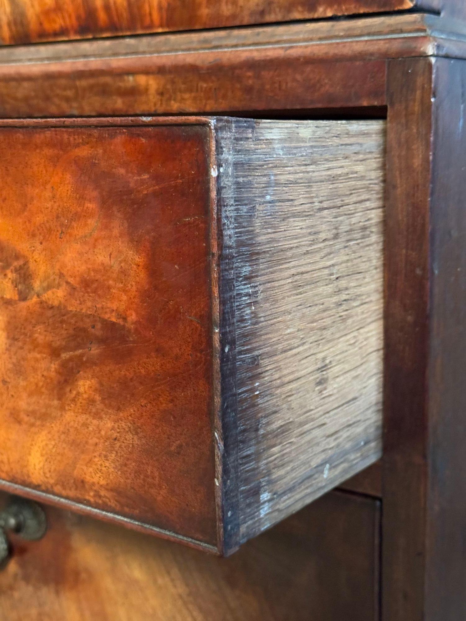18th Century Chippendale Period Mahogany Linen Press For Sale 1