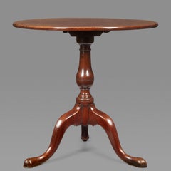 18th Century Chippendale Period Mahogany Tripod Table on Cabriole Base