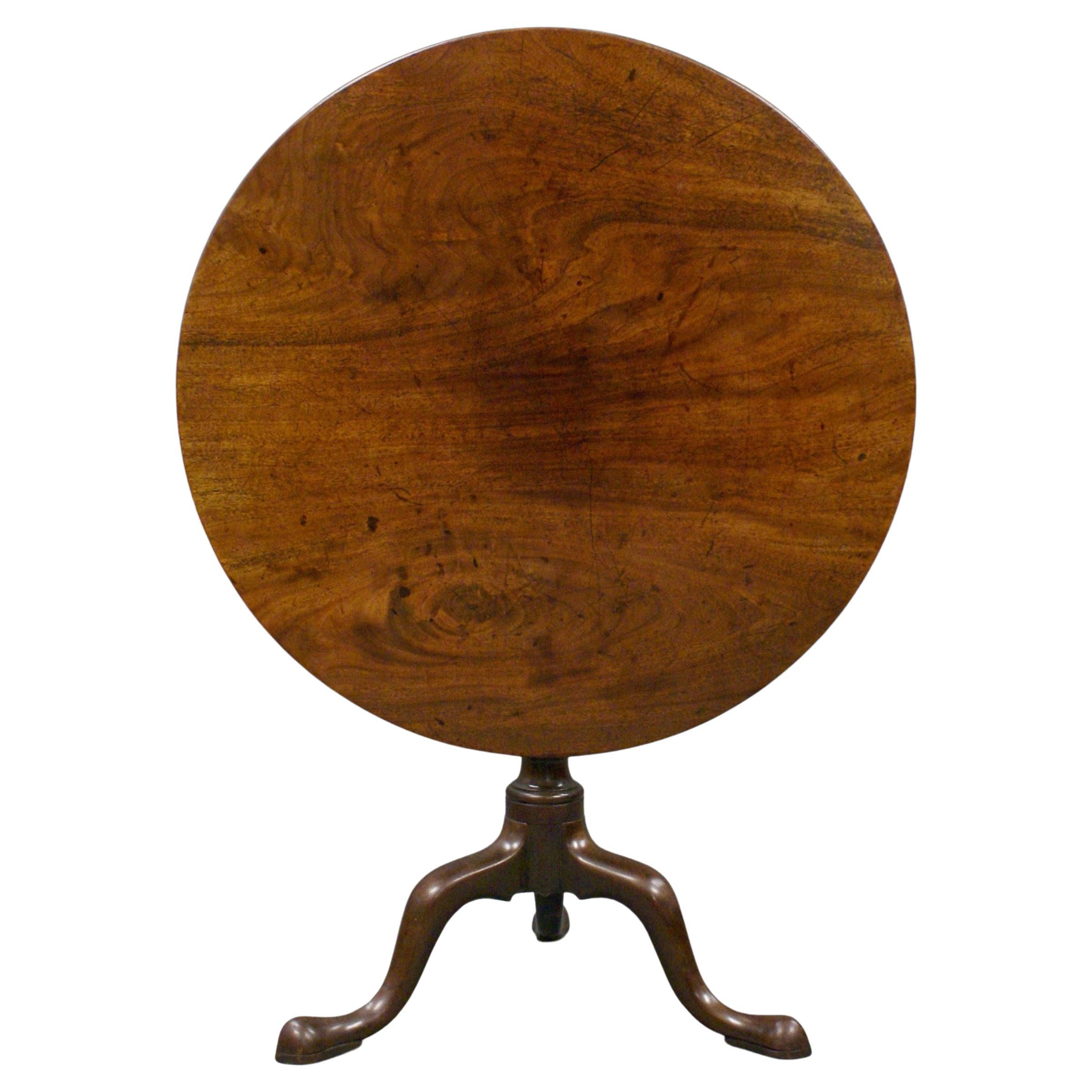 18th Century Chippendale Period Mahogany Tripod Table on Cabriole Base For Sale