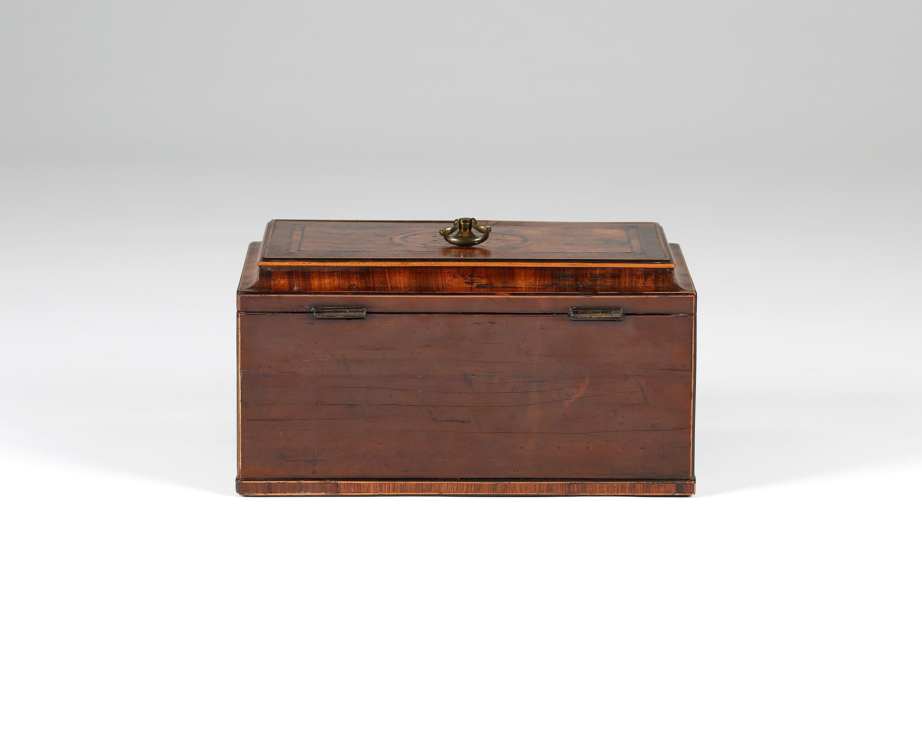 Veneer 18th Century Chippendale period Tea Caddy or chest