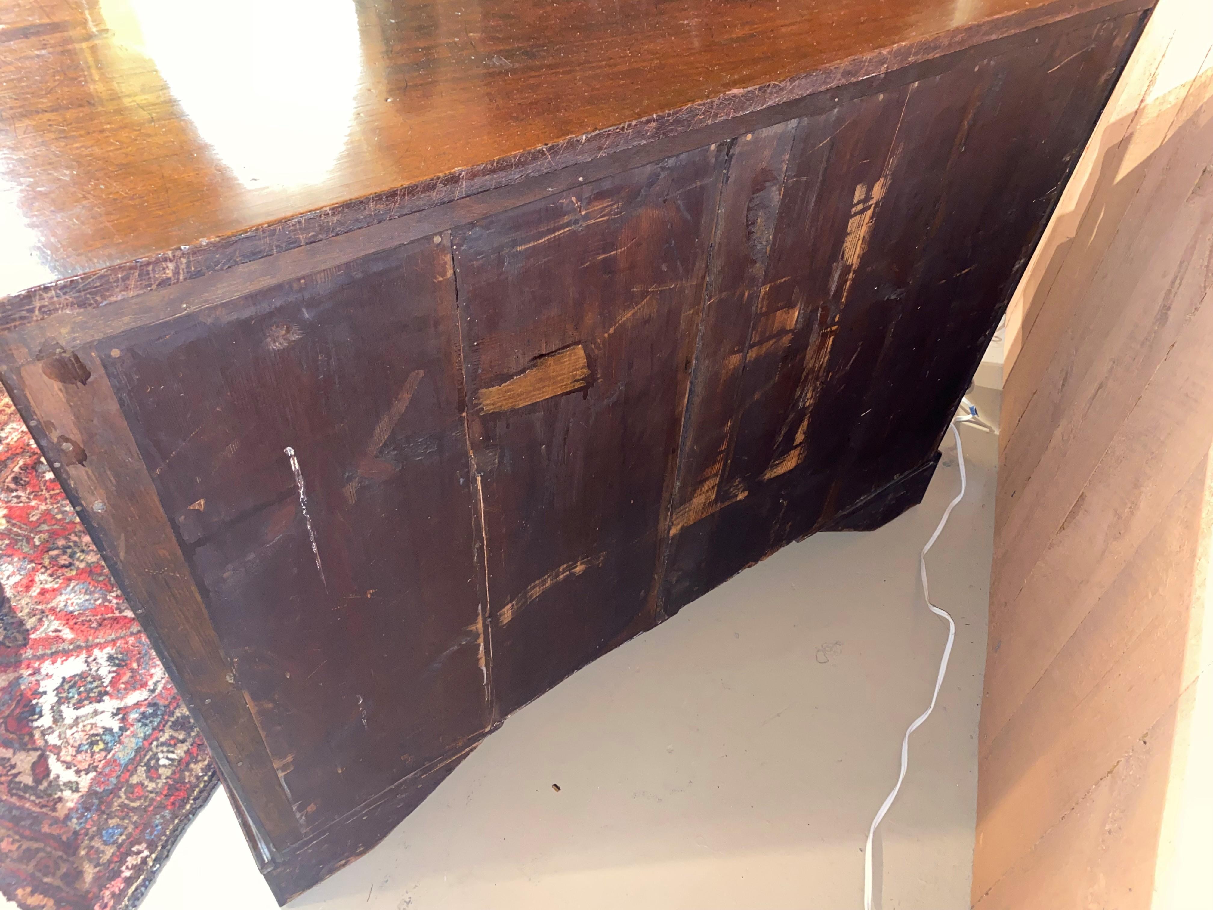 18th Century Chippendale Serpentine Mahogany Commode with Writing Slide 6